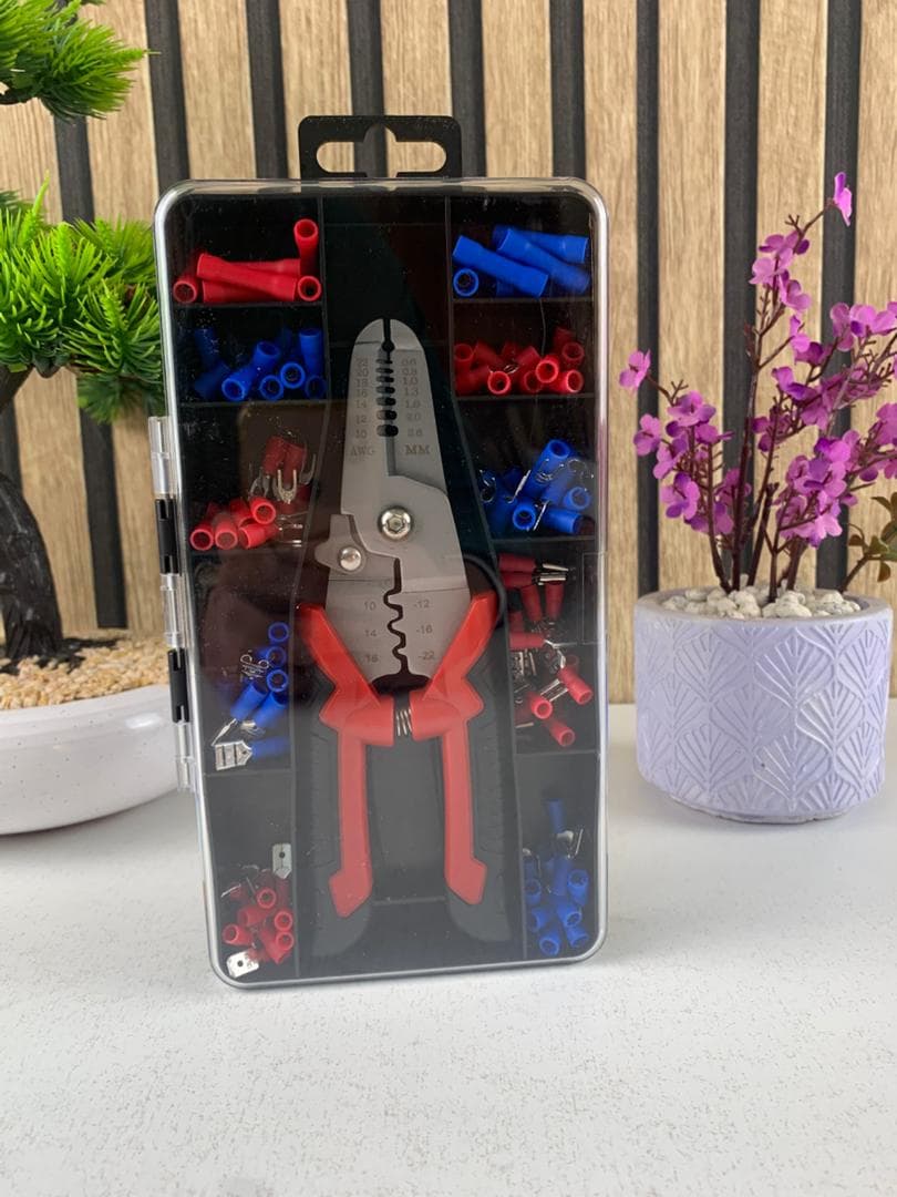 Coffret de sertissage 3en1 avec cosses 22-10 AWG – 170 pièces pour l’électricien - Outillage et Bricolage - صورة حقيقية 7