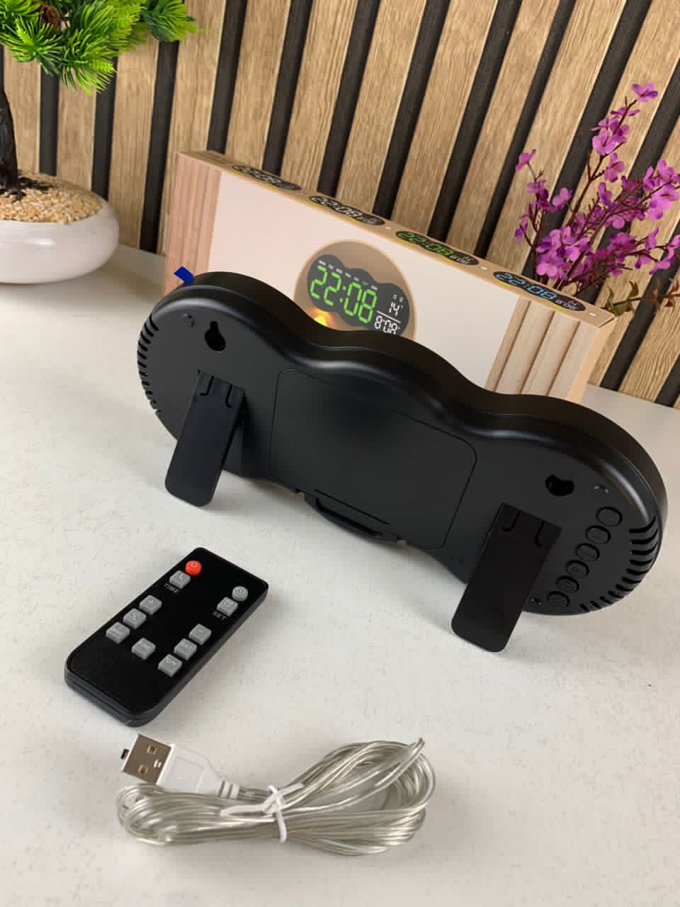 Horloge murale numérique à LED avec télécommande YX-2808 – ساعة حائط مع إضاءة مدمجة - Décoration - صورة حقيقية 12