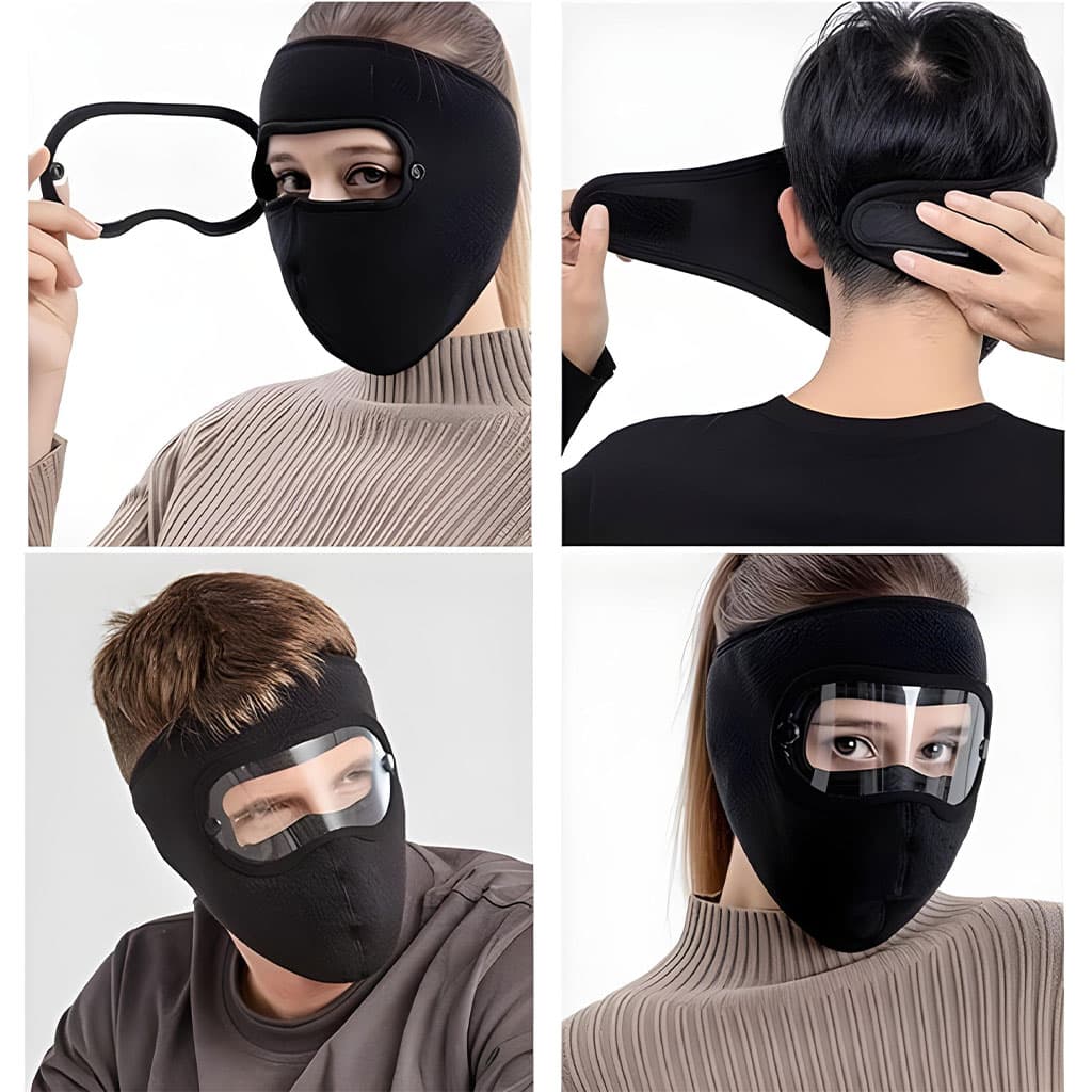 Masque moto pour l’hiver coupe-vent en polaire avec protection pour les yeux – قناع مضاد للبرد لسائقي الدراجات النارية - Accessoires Auto/Moto - صورة 5