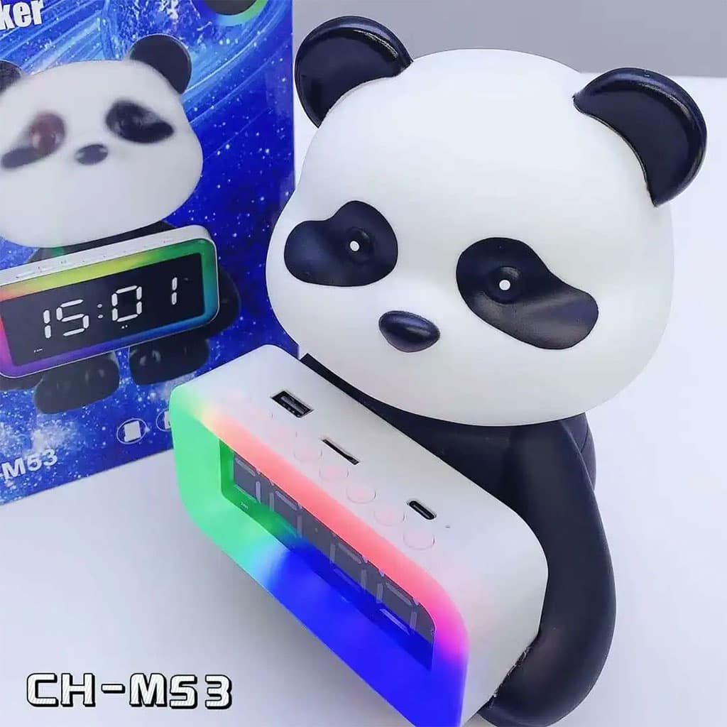 Enceinte Bluetooth Panda et Réveil Numérique RGB CH-M53 – مكبر صوت وساعة منبه - Électronique - صورة 5
