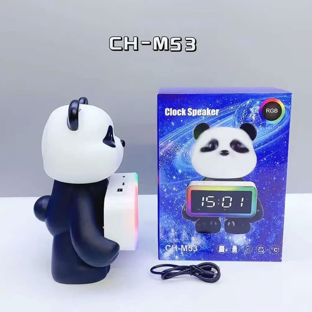 Enceinte Bluetooth Panda et Réveil Numérique RGB CH-M53 – مكبر صوت وساعة منبه - Électronique - صورة 7