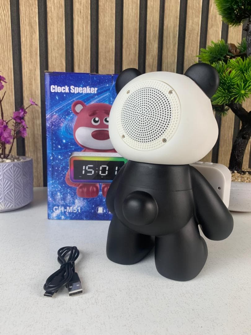 Enceinte Bluetooth Panda et Réveil Numérique RGB CH-M53 – مكبر صوت وساعة منبه - Électronique - صورة حقيقية 10