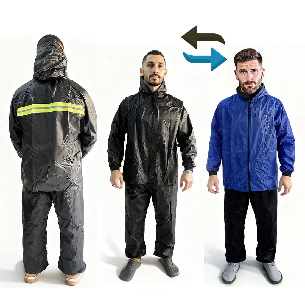 Ensemble De Pluie Imperméable Veste Et Pantalon avec Doublure Intérieure V2 – بدلة مقاومة للماء سميكة - Outillage et Bricolage - صورة 1
