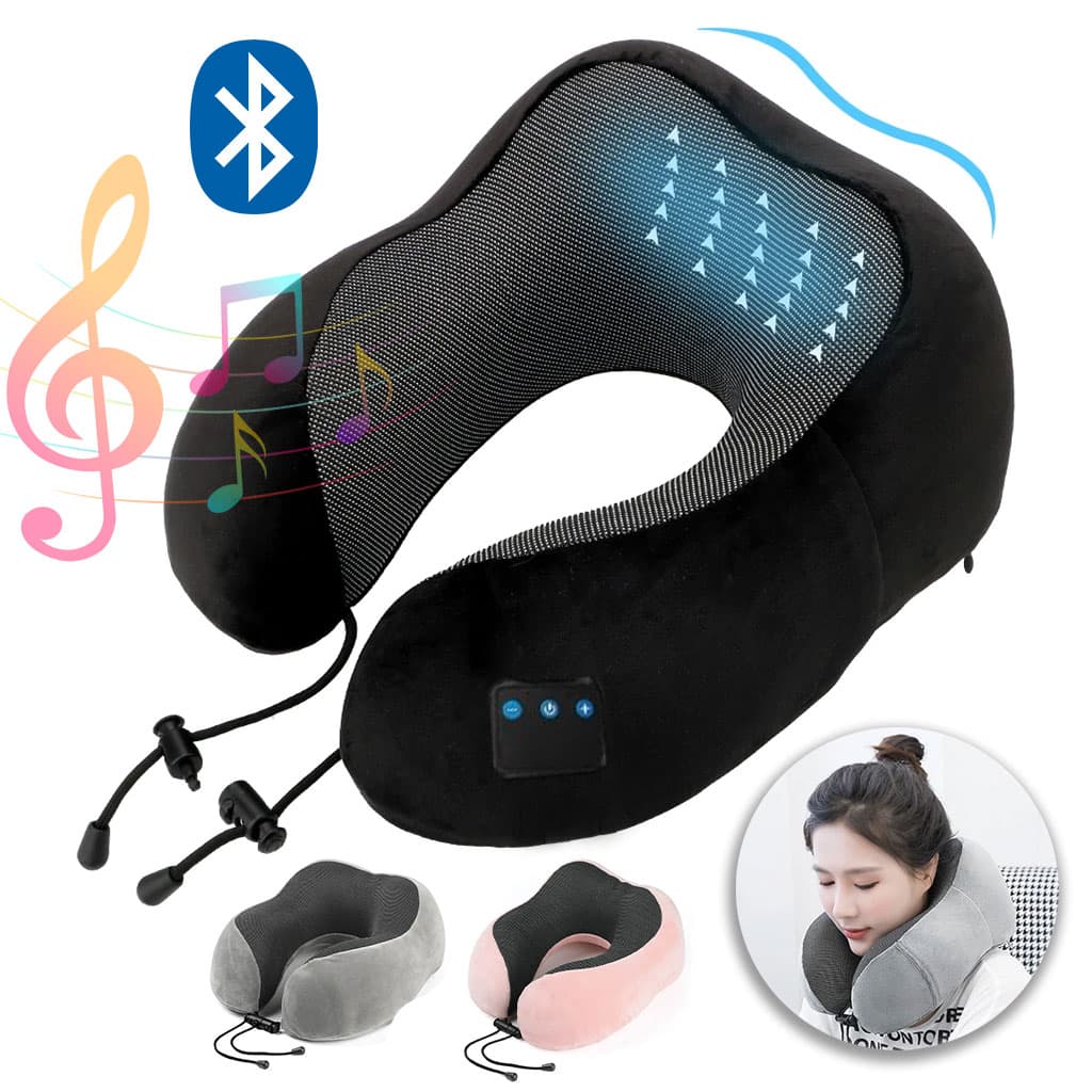 Oreiller de Cou Bluetooth en mousse à mémoire de forme avec haut-parleurs intégrés – وسادة مريحة بخاصية البلوتوث - Divers - صورة 1