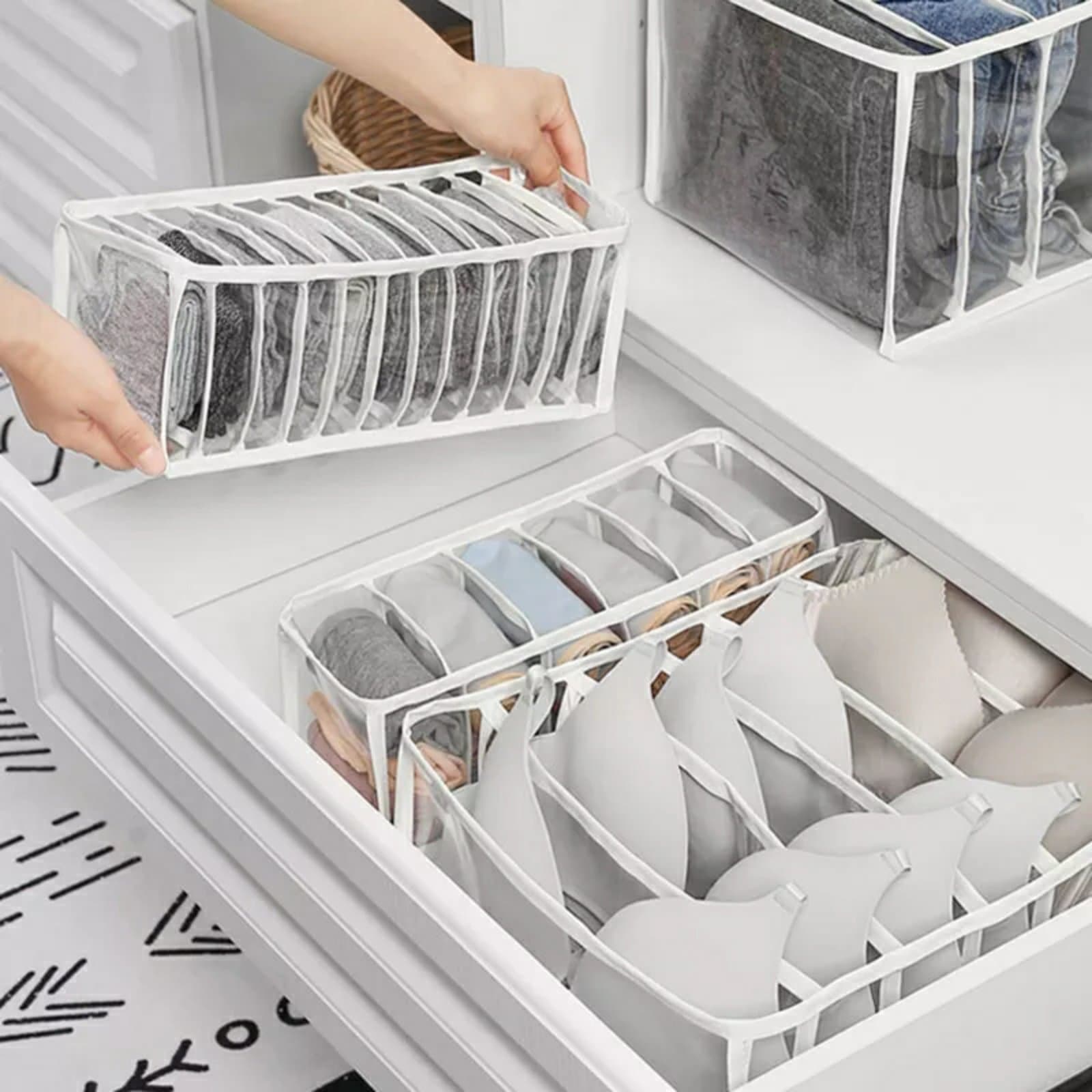 Organisateur de Sous-Vêtement Transparent 3PCS dans Tiroirs - Maison - صورة 7
