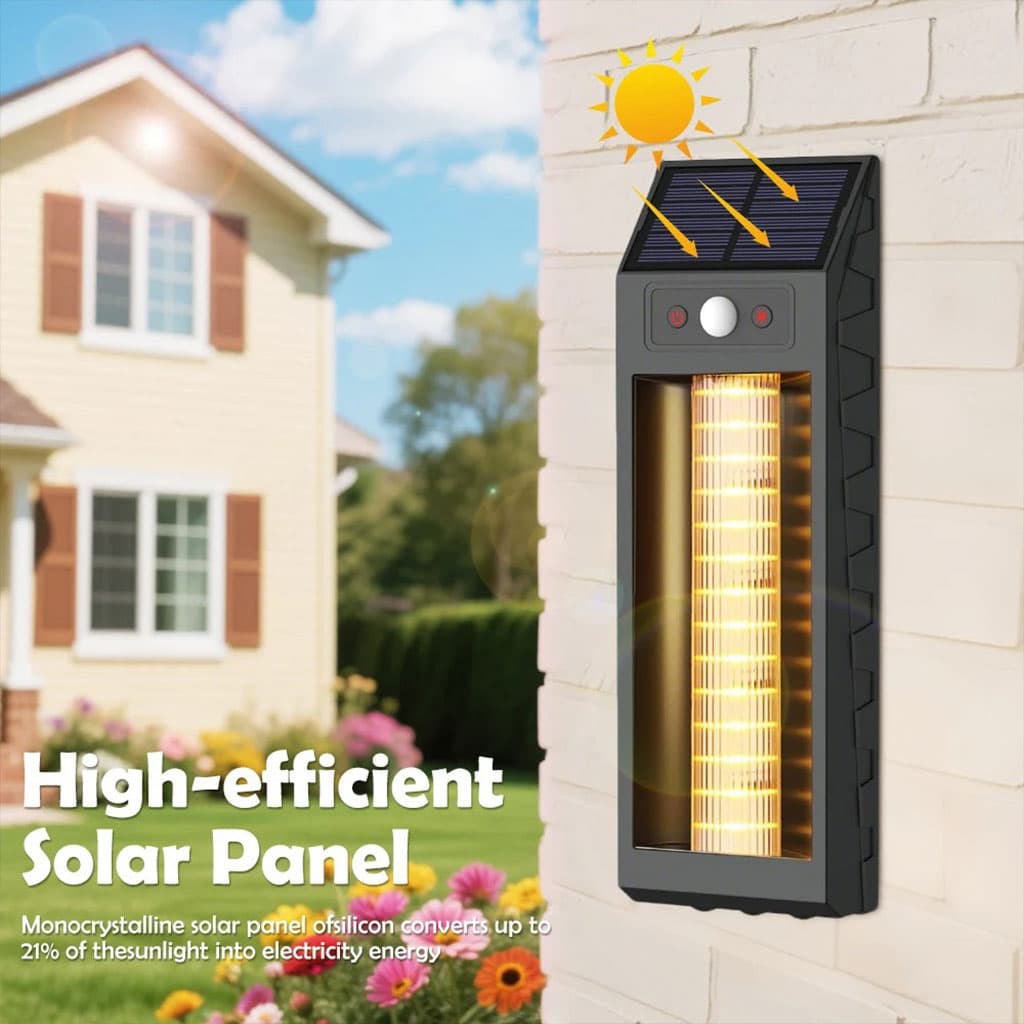 Lanterne Murale Solaire avec Lumière Colorées et Détecteur de Mouvements – مصباح خارجي يعمل بالطاقة الشمسية - Maison - صورة 6