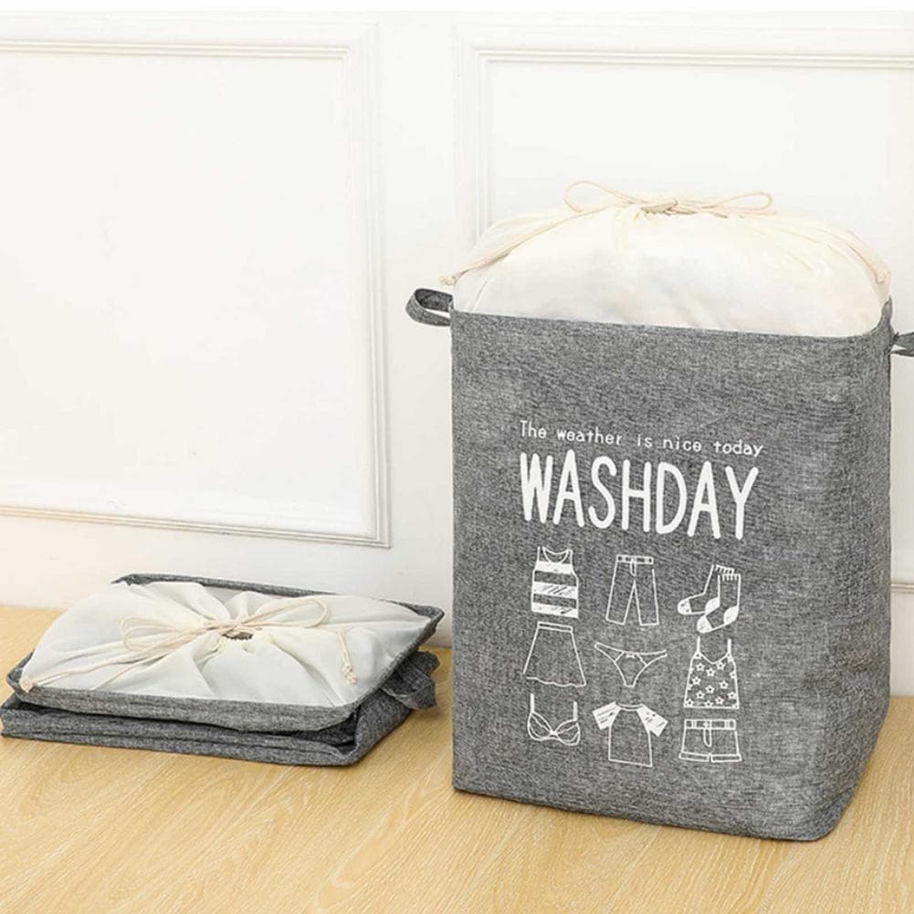 Panier à linge de grande capacité pliable pour vêtements couette, vêtements sales pour salle de bain moderne - Maison - صورة 9