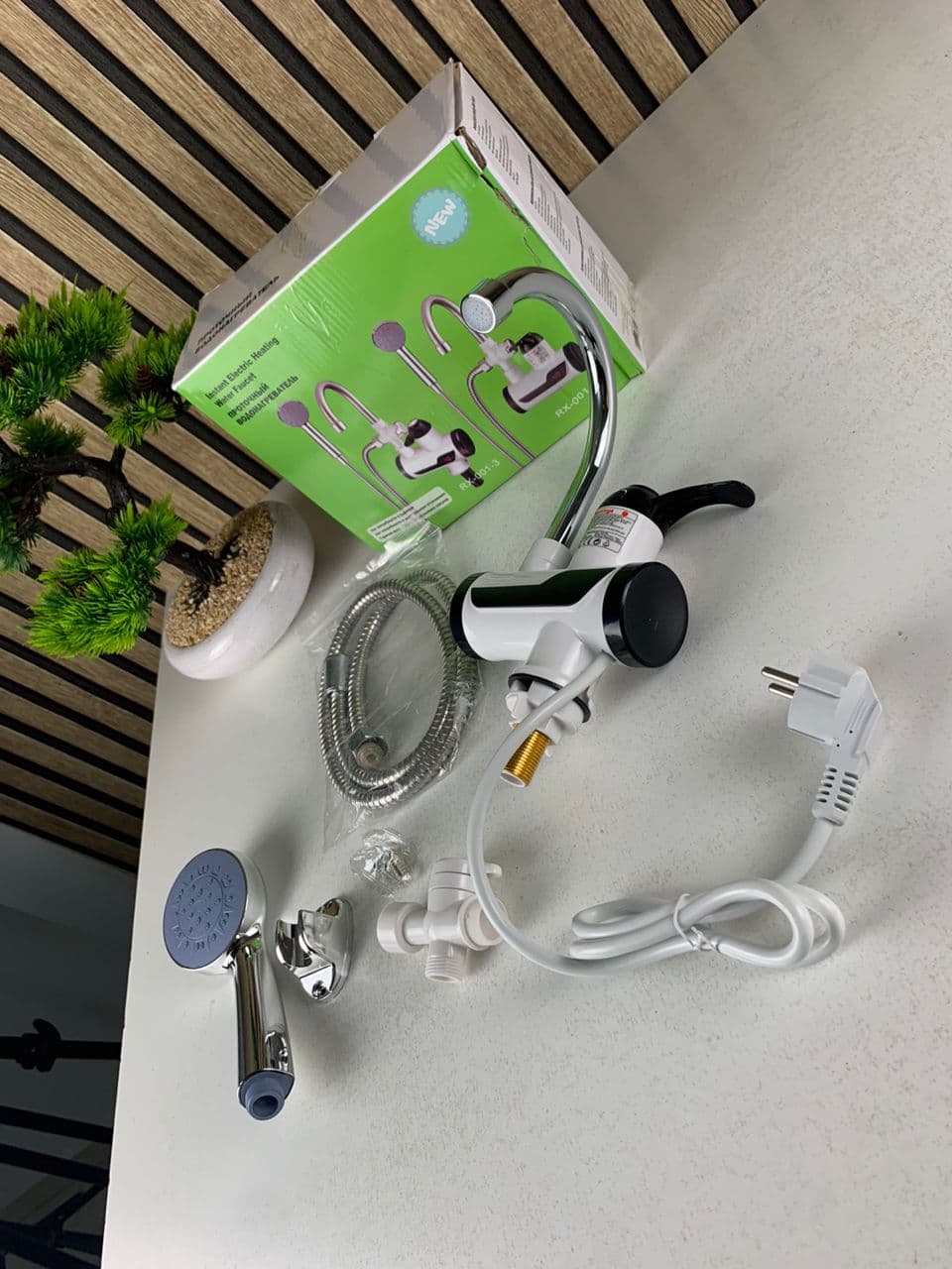 Robinet chauffant électrique avec douchette pour salle de bain – سخان مياه سريع للحمام - Maison - صورة حقيقية 6