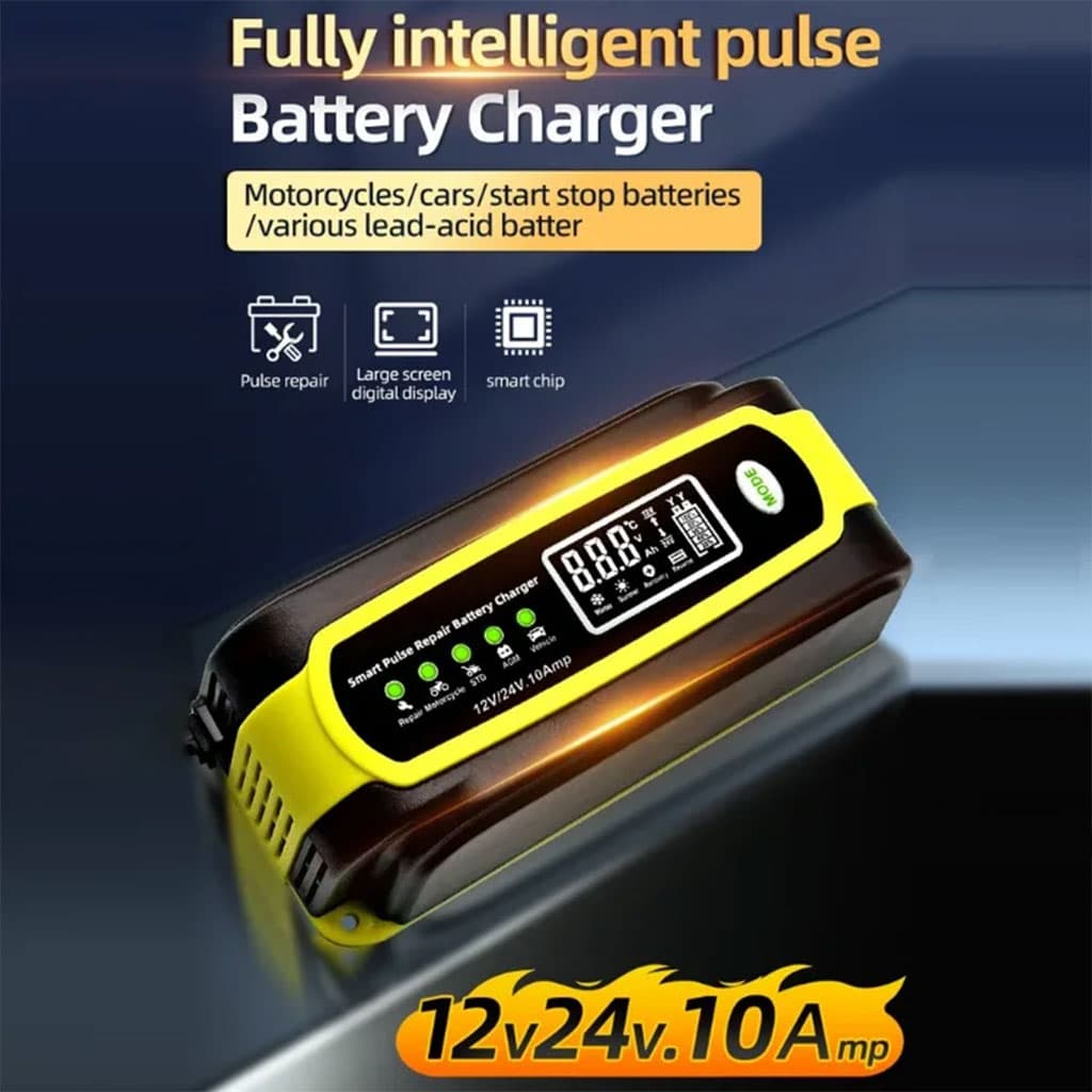 Chargeur de batterie voiture automatique intelligent 12-12v.10Amp – شاحن بطارية للسيارات - Accessoires Auto/Moto - صورة 2