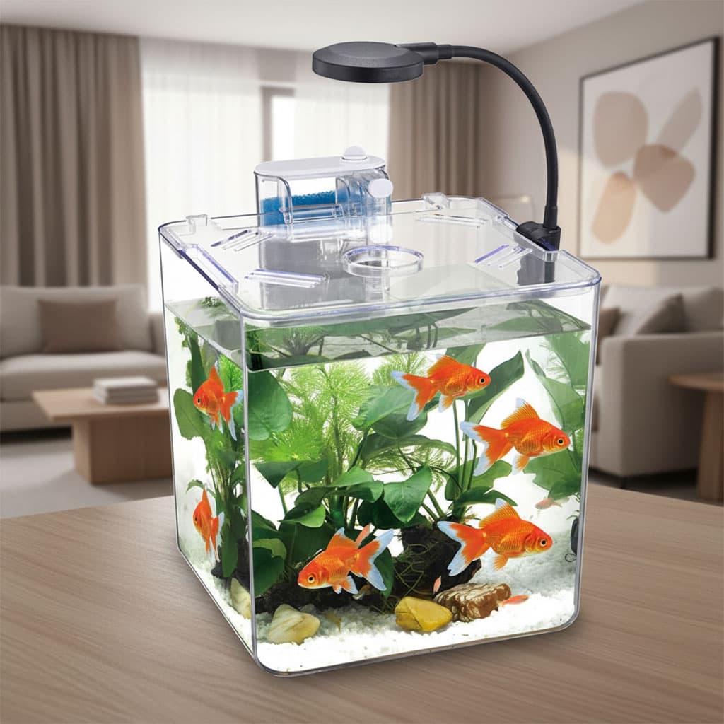 Kit mini aquarium nanbor avec système de filtrage et lampe led – حوض أسماك مع مصباح - Décoration - صورة 5