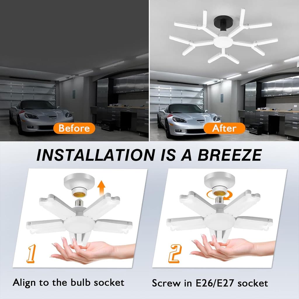 Lampe LED à visser déformable ultra lumineuse 6500K - Électronique - صورة 5