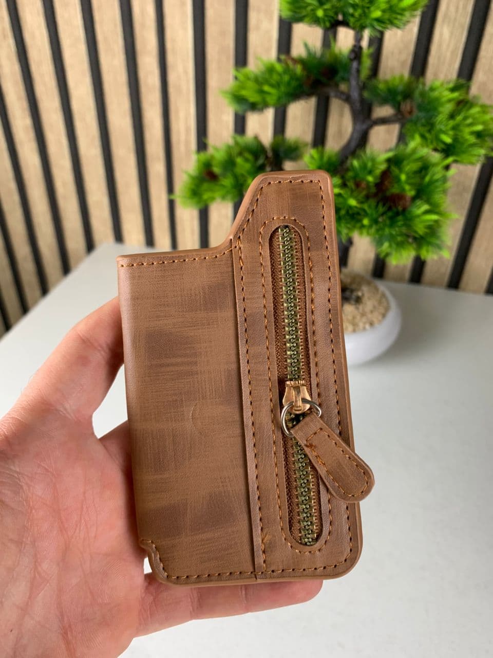 Étui portefeuille zippé pour téléphone avec emplacement de cartes – محفظة نقود وبطاقات - Accessoires - صورة حقيقية 10