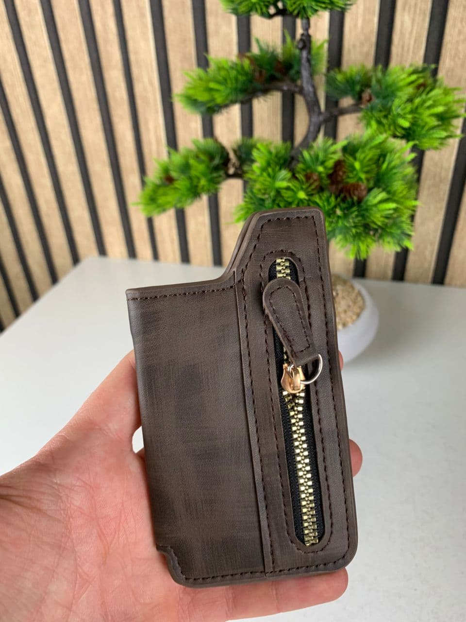 Étui portefeuille zippé pour téléphone avec emplacement de cartes – محفظة نقود وبطاقات - Accessoires - صورة حقيقية 13