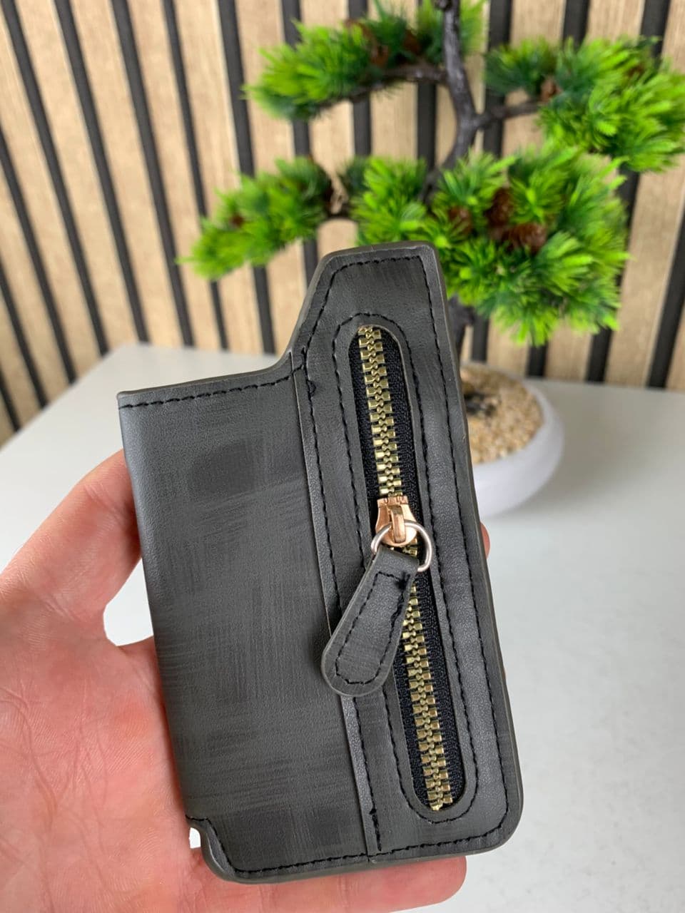 Étui portefeuille zippé pour téléphone avec emplacement de cartes – محفظة نقود وبطاقات - Accessoires - صورة حقيقية 15