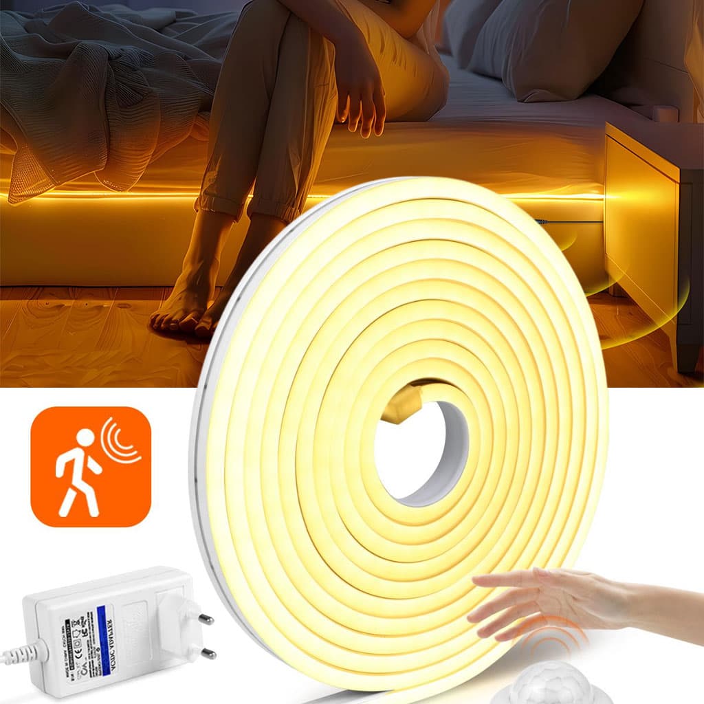 Bande LED lumineuse à détecteur de mouvement pour lit 3000K lumière chaude App Control - Électronique - صورة 1