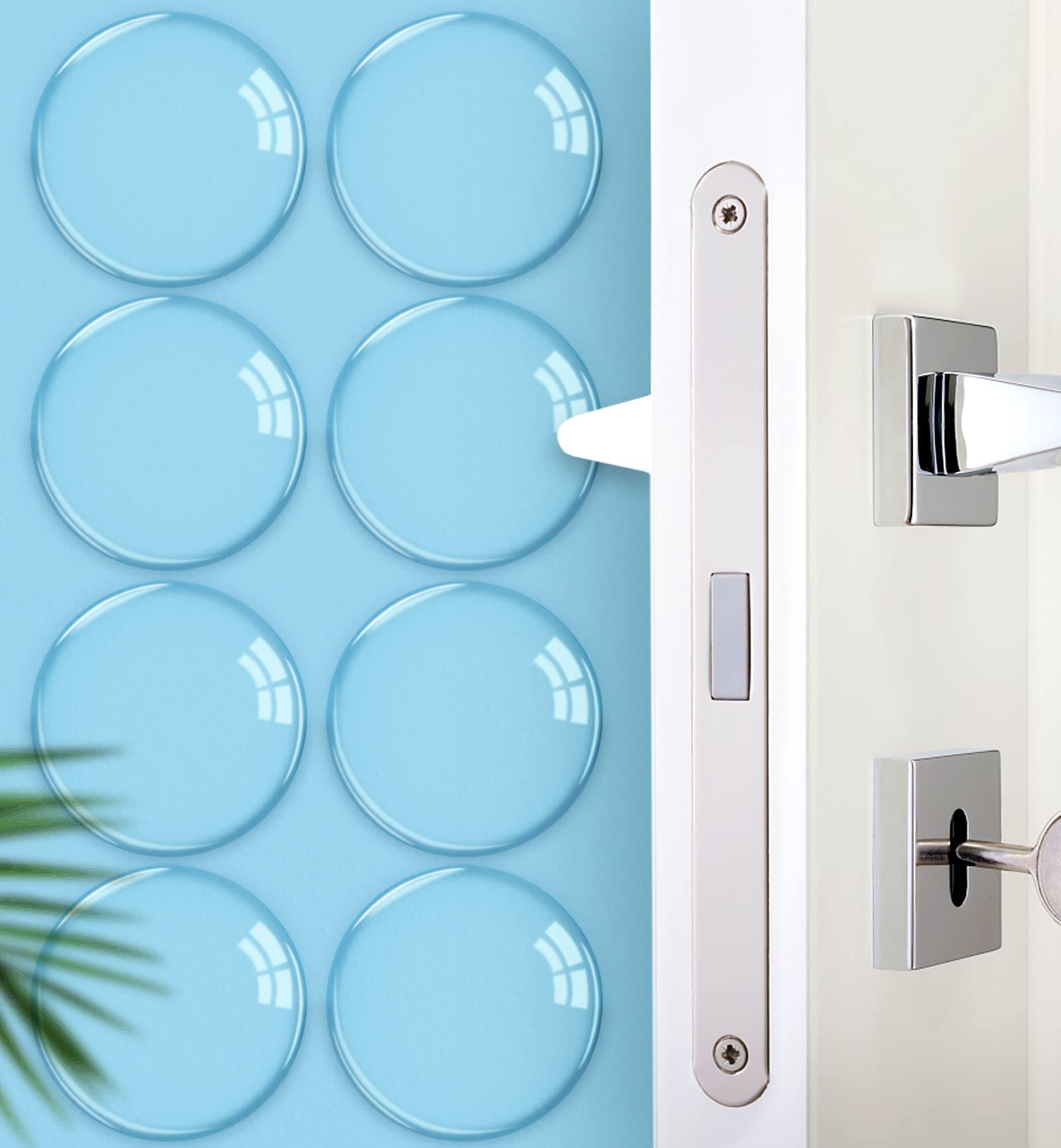 8 Pcs Protections de poignées de porte en silicone transparent – واقيات مقابض الأبواب من السيليكون الشفاف - Maison - صورة 1