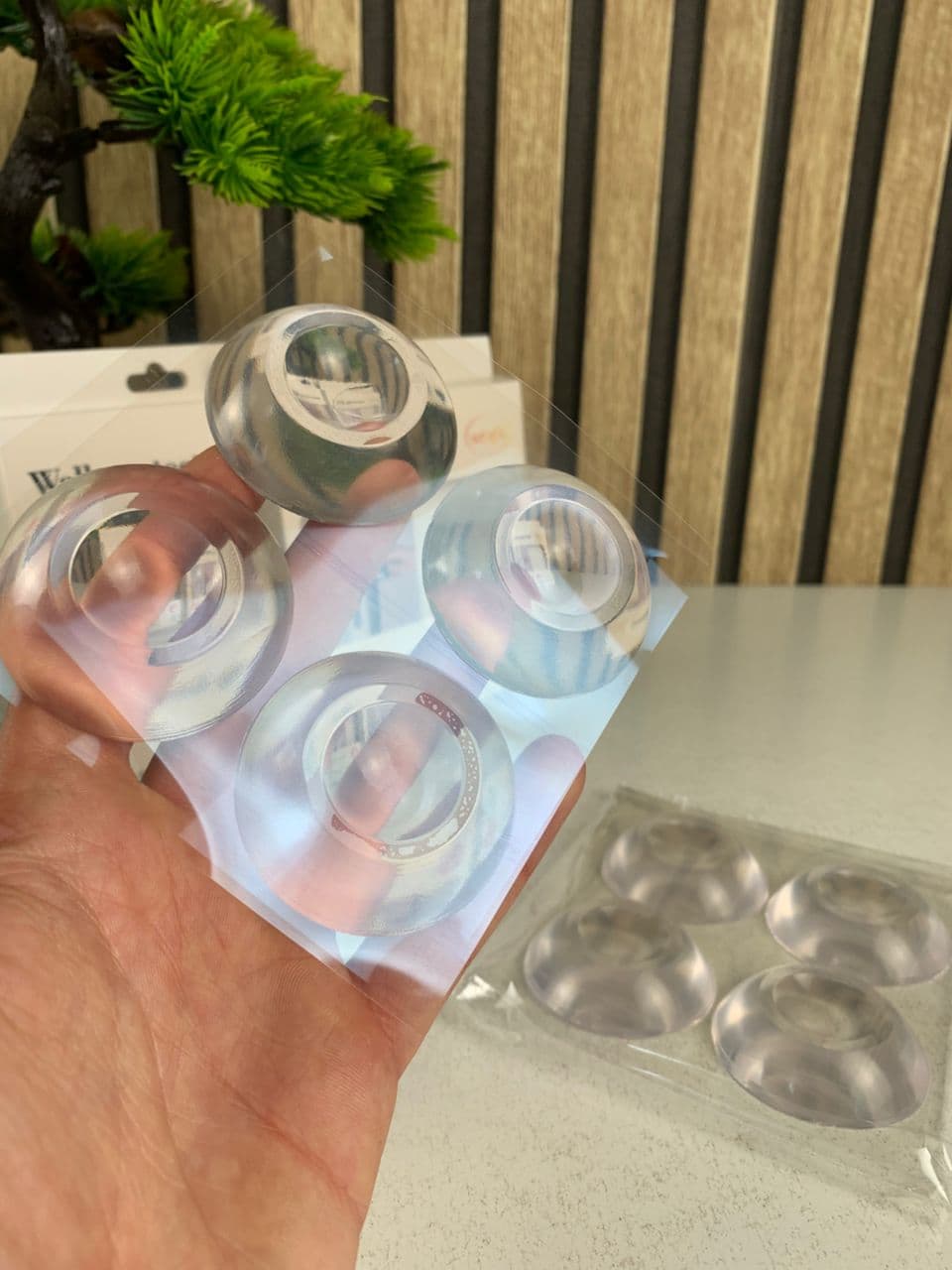 8 Pcs Protections de poignées de porte en silicone transparent – واقيات مقابض الأبواب من السيليكون الشفاف - Maison - صورة حقيقية 3