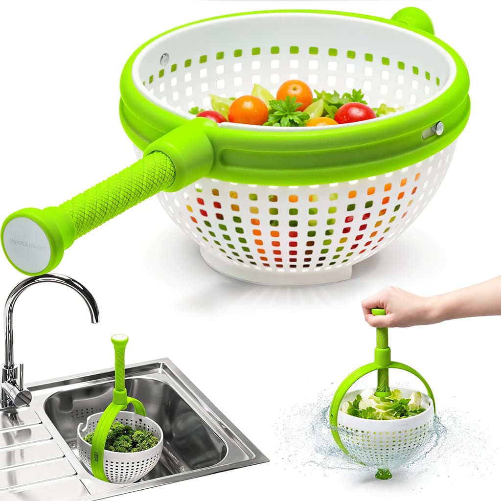 Panier D’égouttage Rotatif pour Fruits et Légumes Facile et Rapide – سلة غسل الخضار - Cuisine - صورة 1