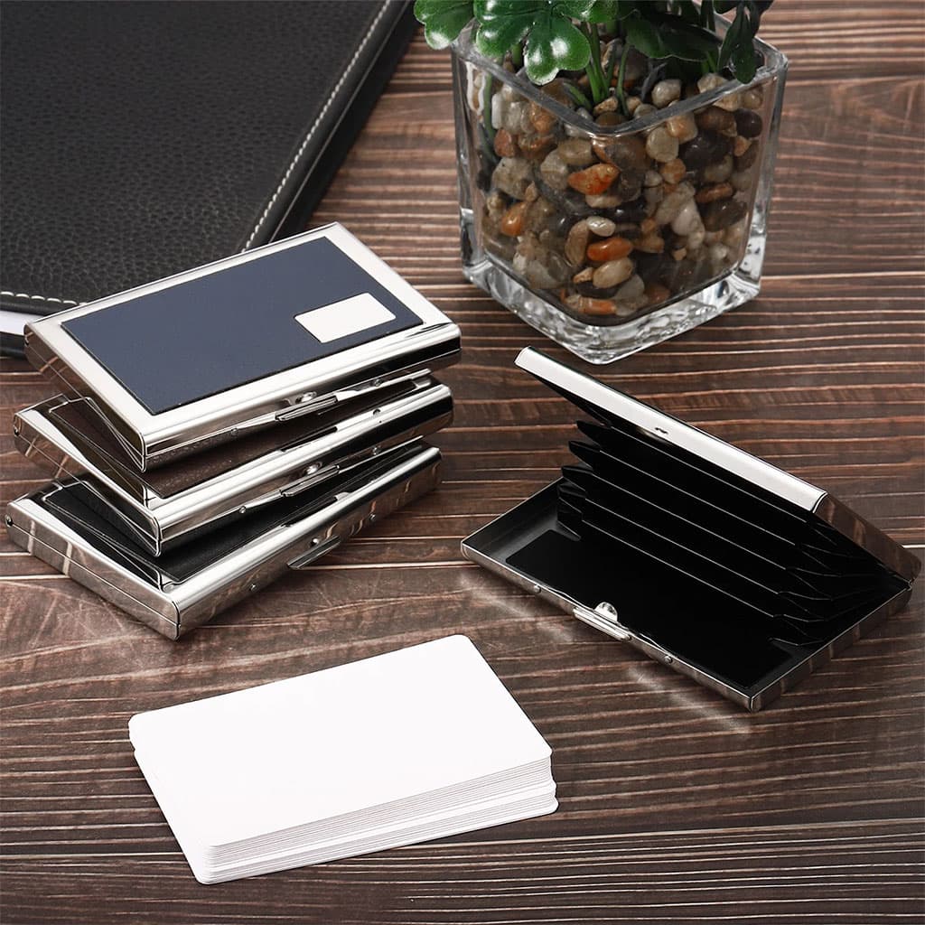 Étui portefeuille en acier noir avec protection RFID pour 6 cartes de crédit – محفظة بطاقات الإئتمان - Accessoires - صورة 3