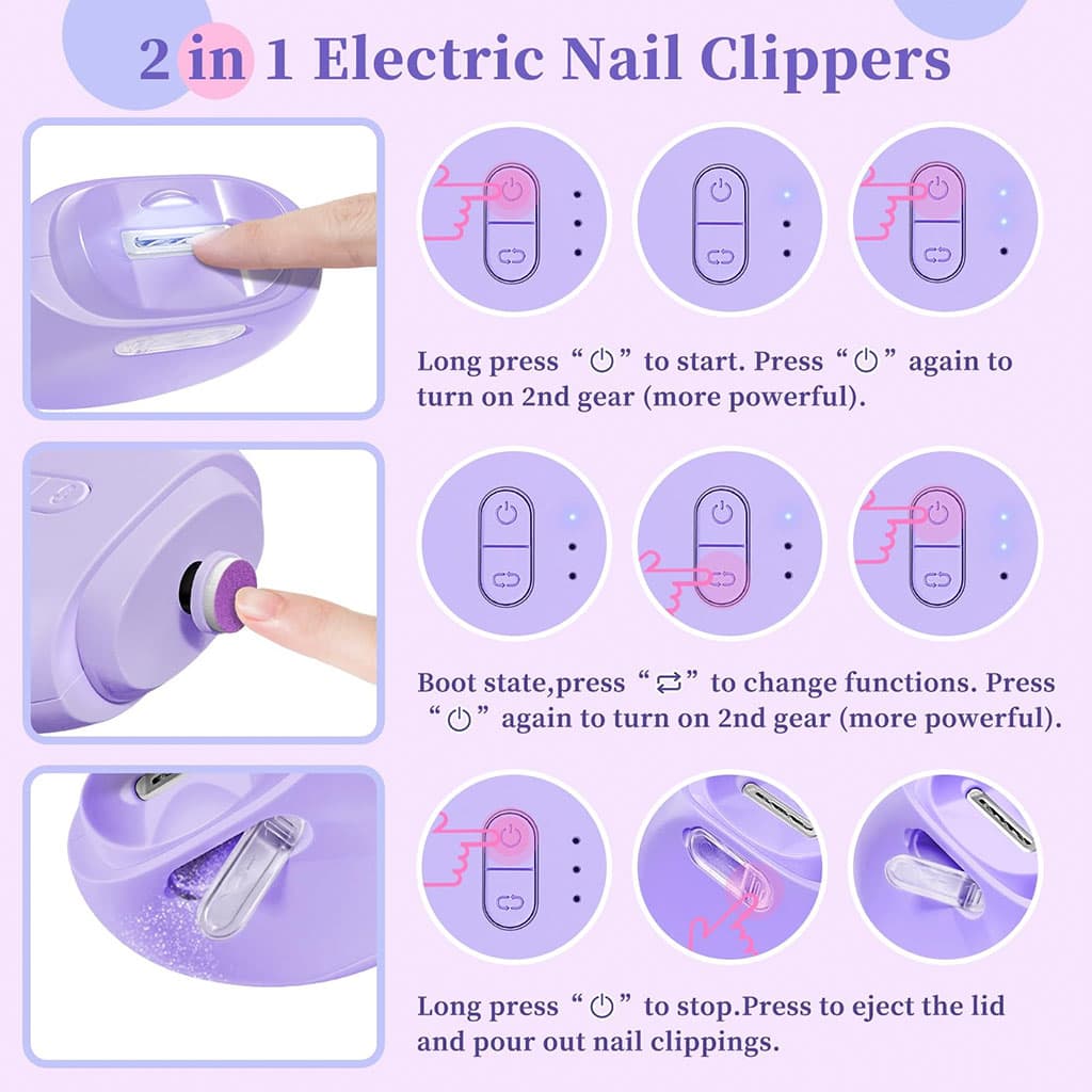Coupe-ongles et lime à ongles électriques avec 9 têtes – جهاز قص الأظافر - Soins et Beauté - صورة 2