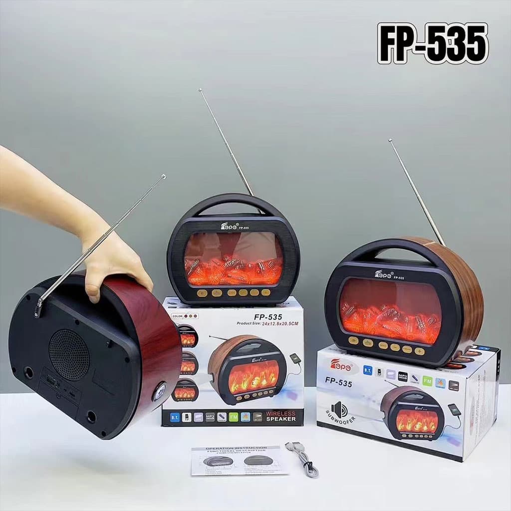 Haut Parleur Bluetooth sans fil Motif Flamme Style Rétro FP-535 – مكبر صوت بلوتوث - Décoration - صورة 3