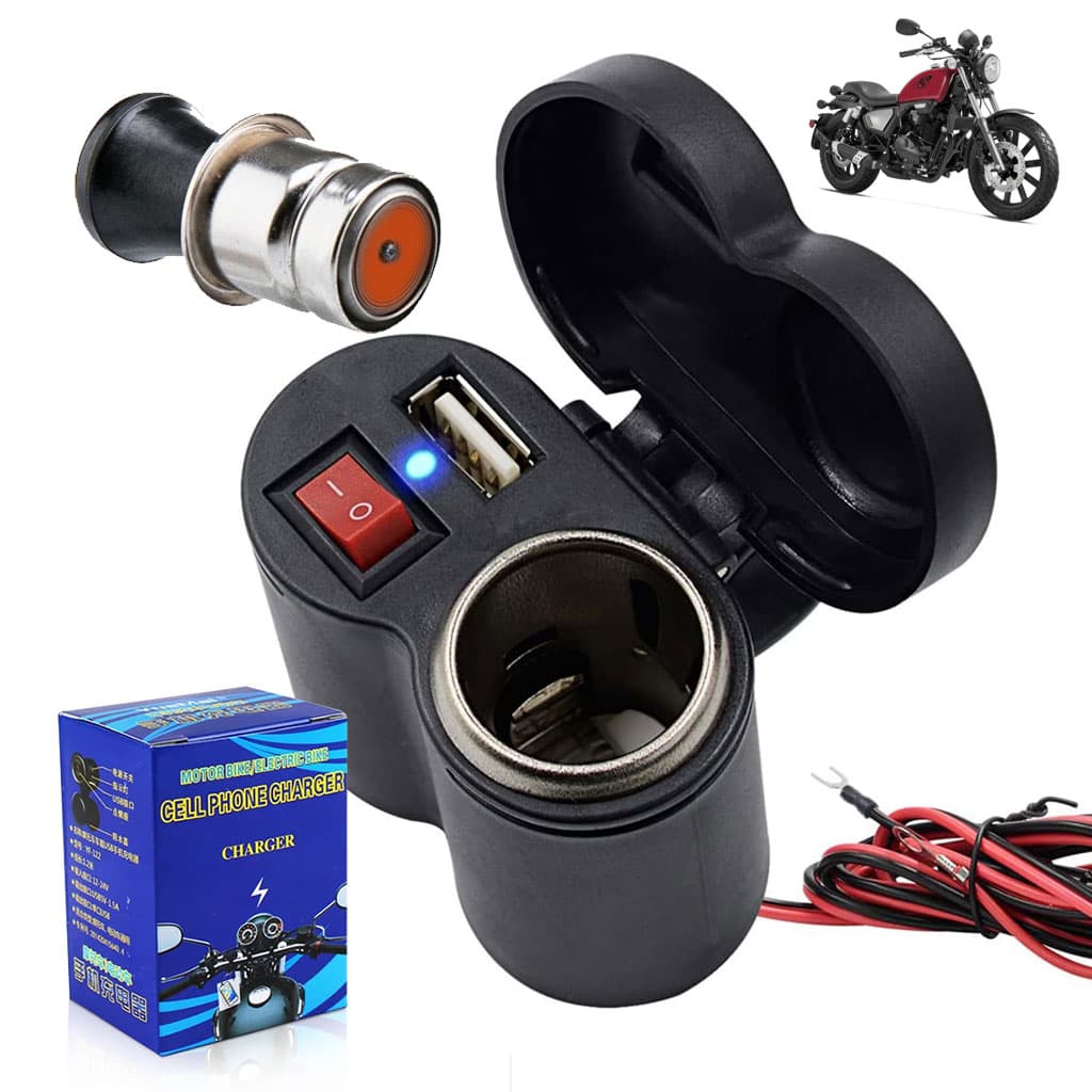 Chargeur USB 12 V pour guidon de moto avec prise allume-cig–are – مقبس طاقة لدرجات النارية - Accessoires Auto/Moto - صورة 1