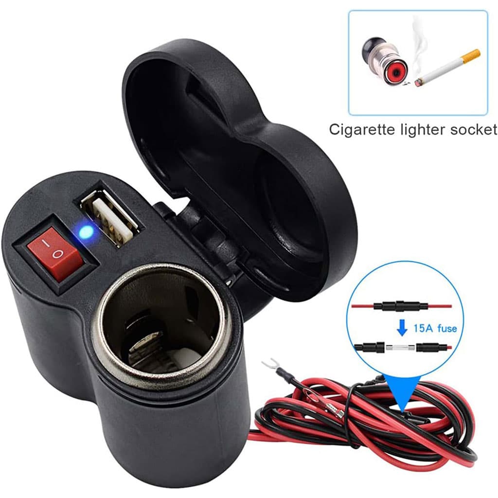 Chargeur USB 12 V pour guidon de moto avec prise allume-cig–are – مقبس طاقة لدرجات النارية - Accessoires Auto/Moto - صورة 4