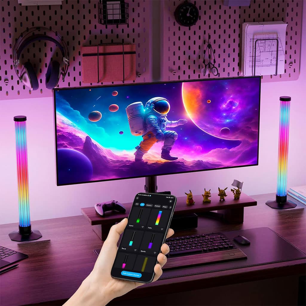 Lampes d’ambiance 2Pcs LED RVB Smart 360° avec plusieurs modes et synchronisation de la musique - Électronique - صورة 2