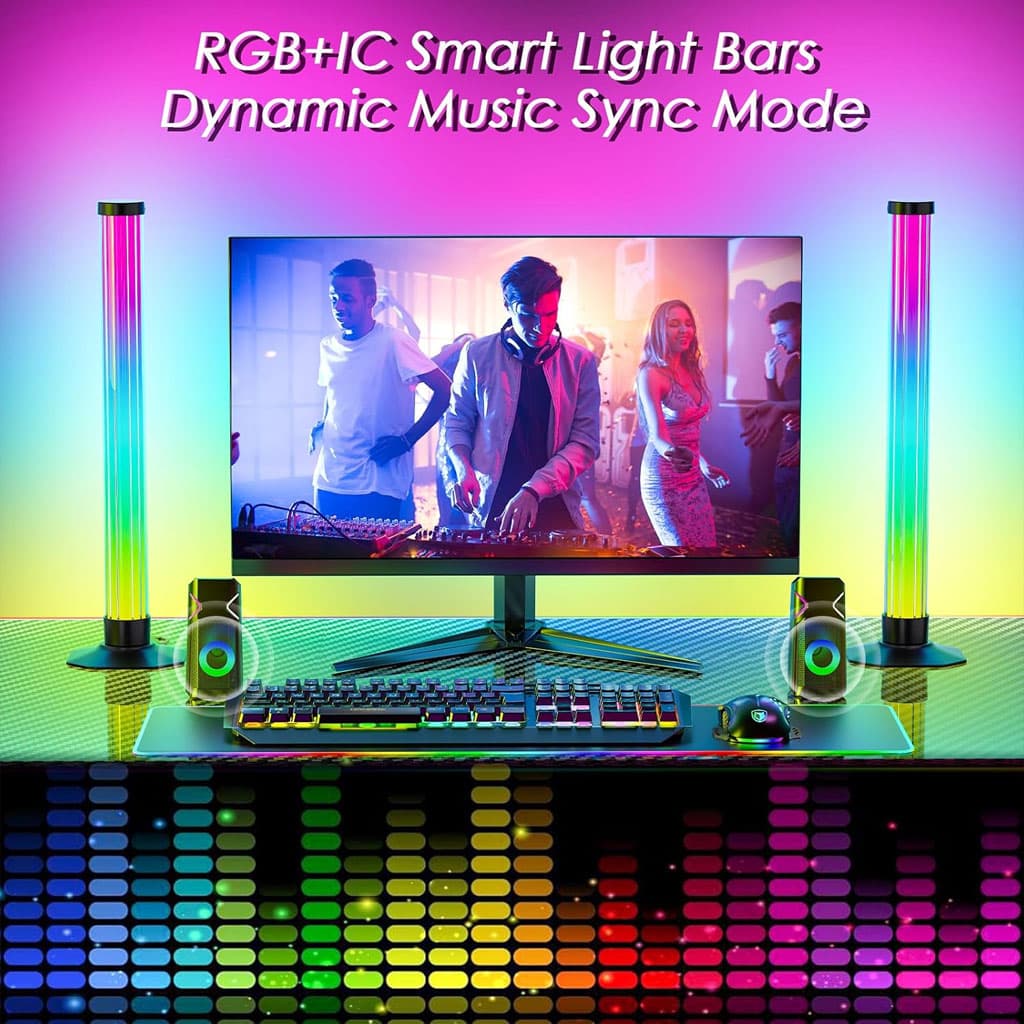 Lampes d’ambiance 2Pcs LED RVB Smart 360° avec plusieurs modes et synchronisation de la musique - Électronique - صورة 4