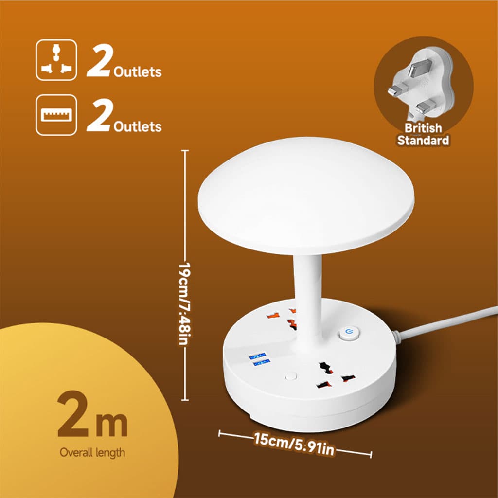 Multiprise et lampe de bureau 2500W avec USB Ports à intensité variable 3 couleurs - Électronique - صورة 2
