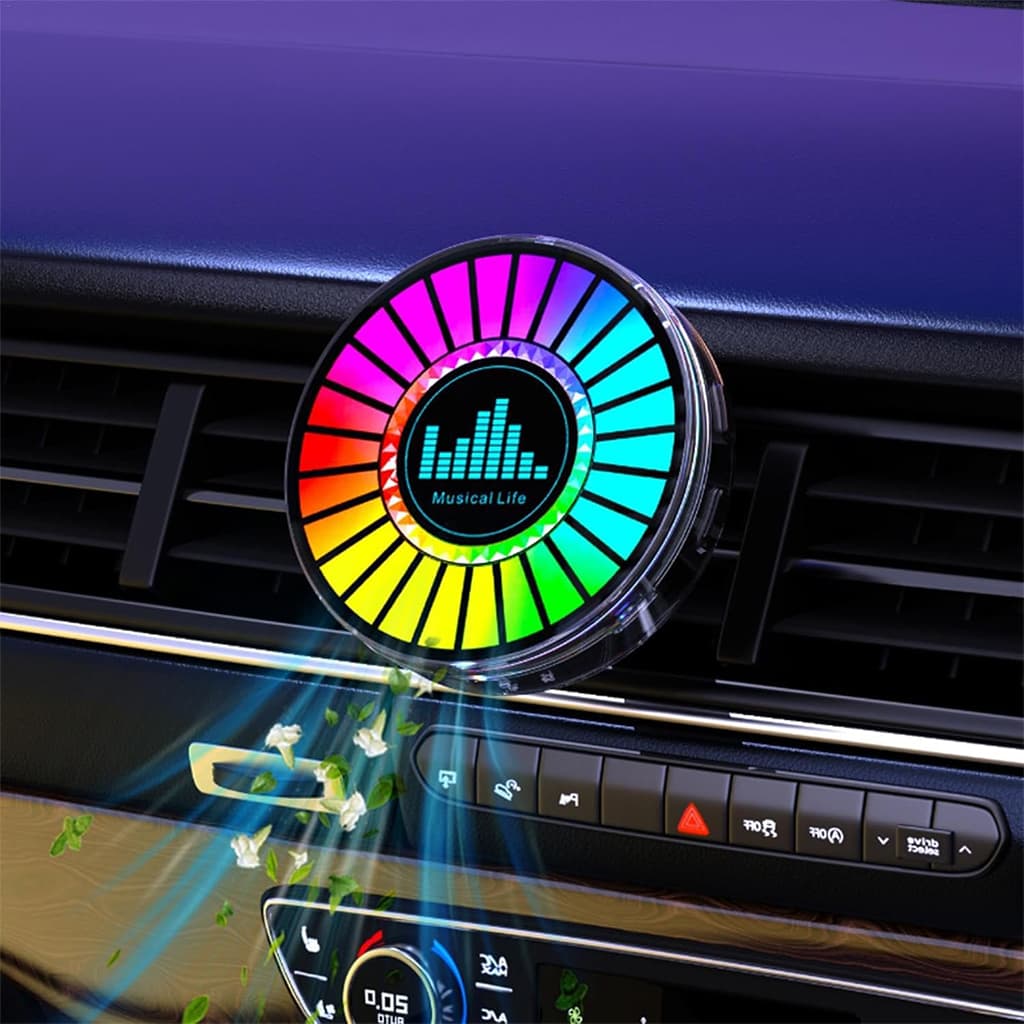 Humidificateur et Lumière d’ambiance colorées avec capteur de son RGB 1Pcs - Accessoires Auto/Moto - صورة 1
