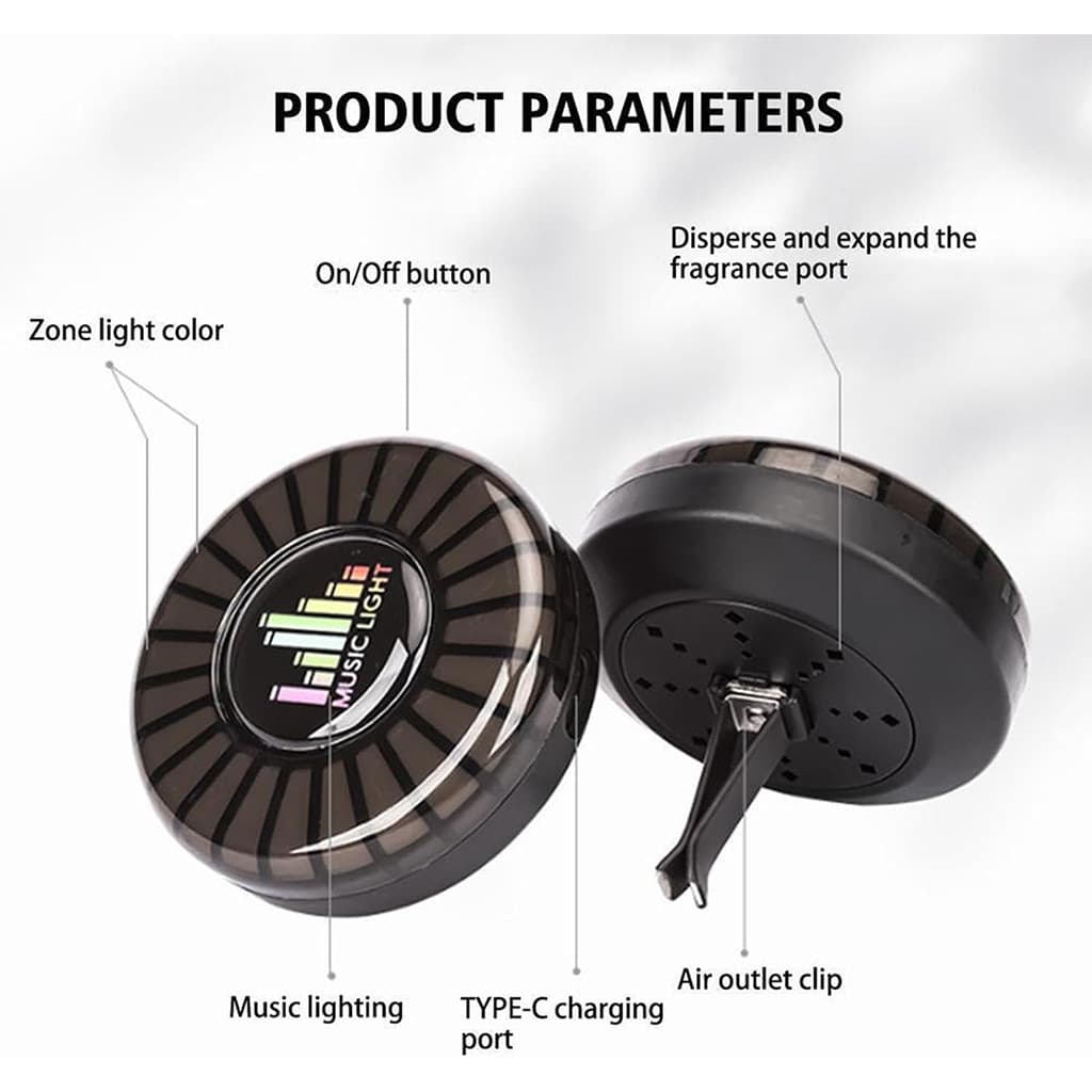 Humidificateur et Lumière d’ambiance colorées avec capteur de son RGB 1Pcs - Accessoires Auto/Moto - صورة 5
