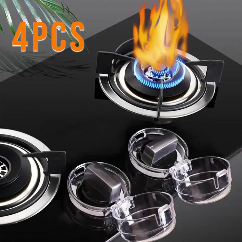 Pack de 4Pcs protections transparentes universelles pour boutons de cuisinière à gaz – طقم أغطية أزرار موقد الطبخ - Cuisine - صورة 1