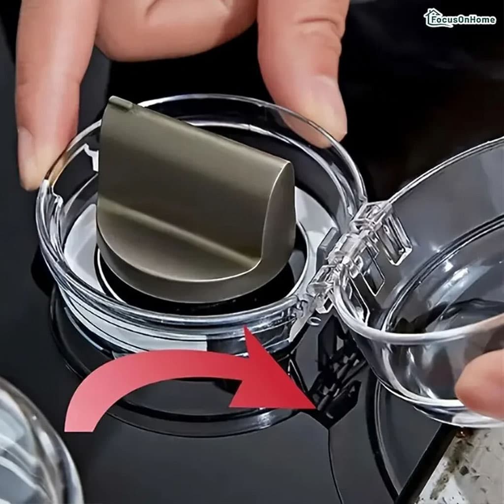 Pack de 4Pcs protections transparentes universelles pour boutons de cuisinière à gaz – طقم أغطية أزرار موقد الطبخ - Cuisine - صورة 5