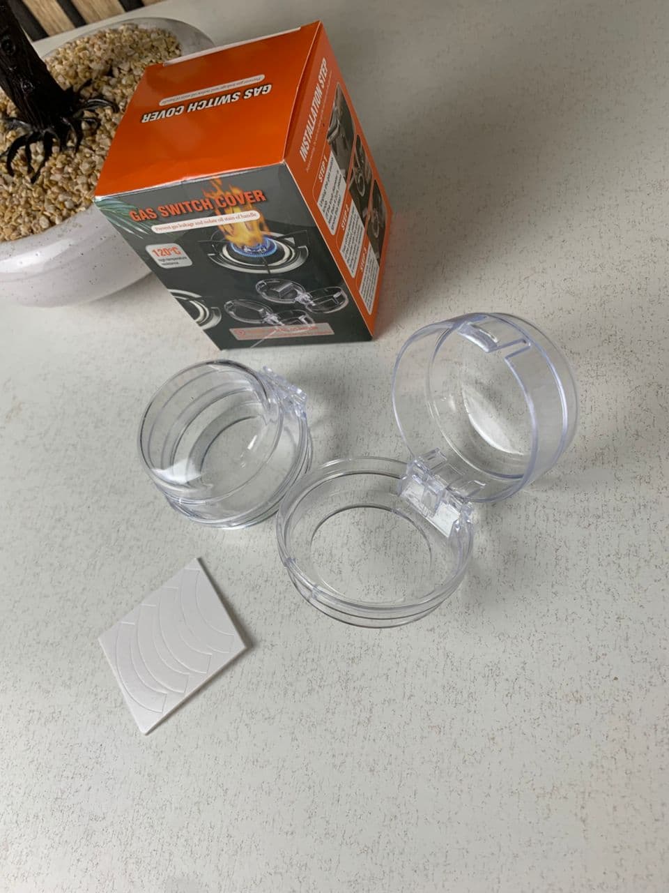 Pack de 4Pcs protections transparentes universelles pour boutons de cuisinière à gaz – طقم أغطية أزرار موقد الطبخ - Cuisine - صورة حقيقية 9