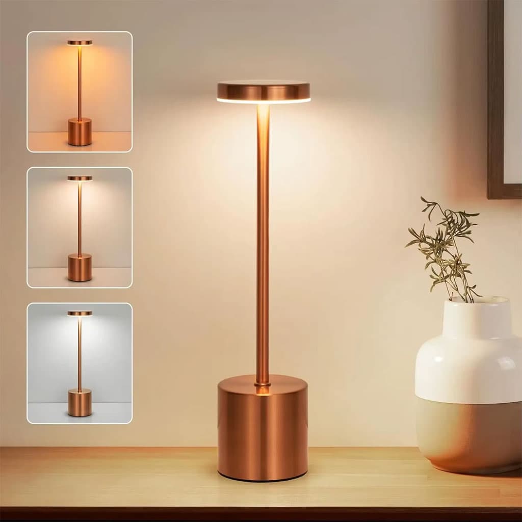 Lampe de table LED tactile rechargeable 3 couleurs design classique - مصباح ديكور بعدة درجات ضوئية - Décoration - صورة 1