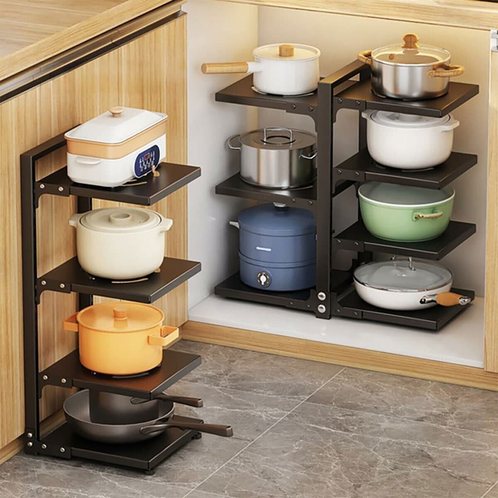 Organisateur de casseroles à fixer sous un meuble robuste et réglable à 7 niveaux – منظم أواني - Cuisine - صورة 2