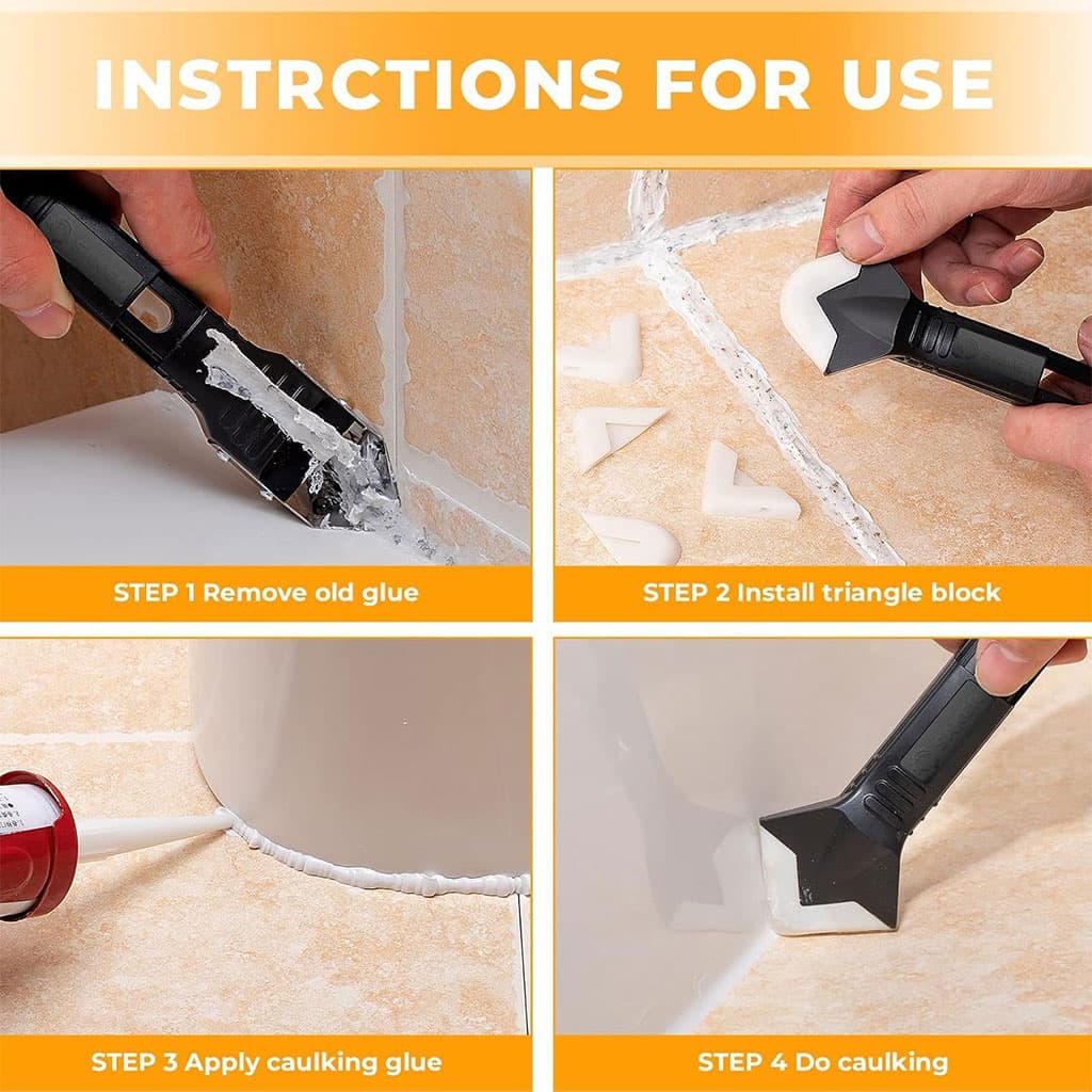 Lisseur Joint Silicone Outil 5 en 1 pour Tous Types de Joints - Outillage et Bricolage - صورة 6