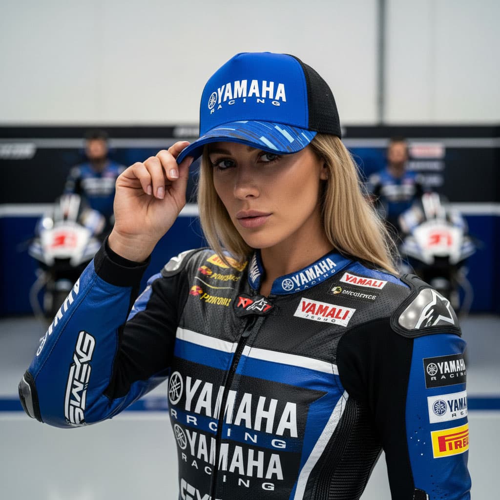 Casquette Yamaha Racing Bleu et Noire avec Filet Respirant Unisexe – قبعة رياضية جودة عالية - Accessoires - صورة 4