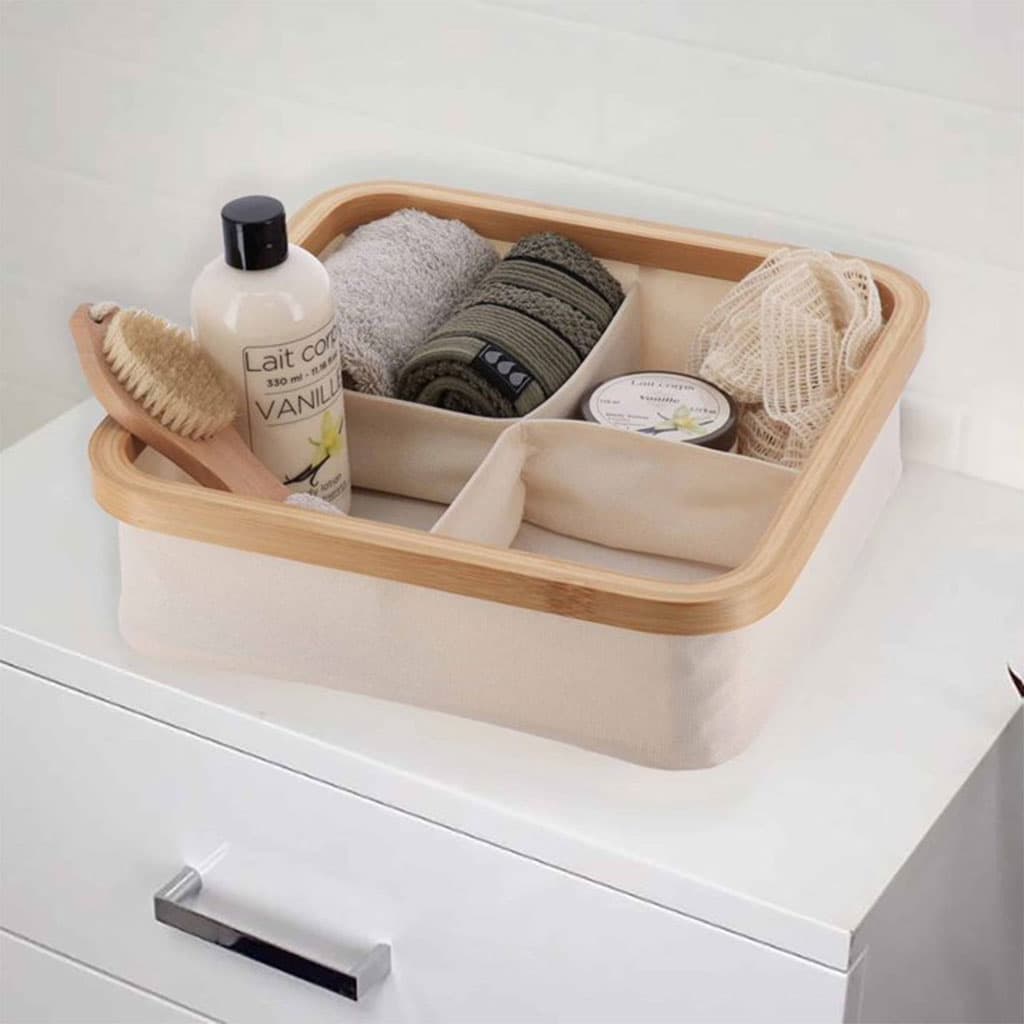 Panier de rangement pour salle de bain en feutre tissé 4 compartiments – سلة تنظيم الأغراض في الحمام - Maison - صورة 2