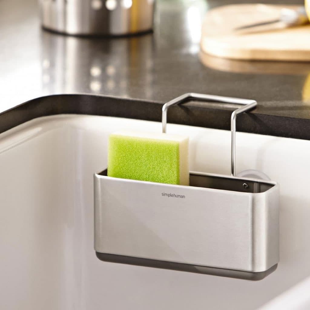 Organiseur d’évier de cuisine porte-éponge en acier inoxydable – منظم أغراض حوض الغسيل - Cuisine - صورة 1