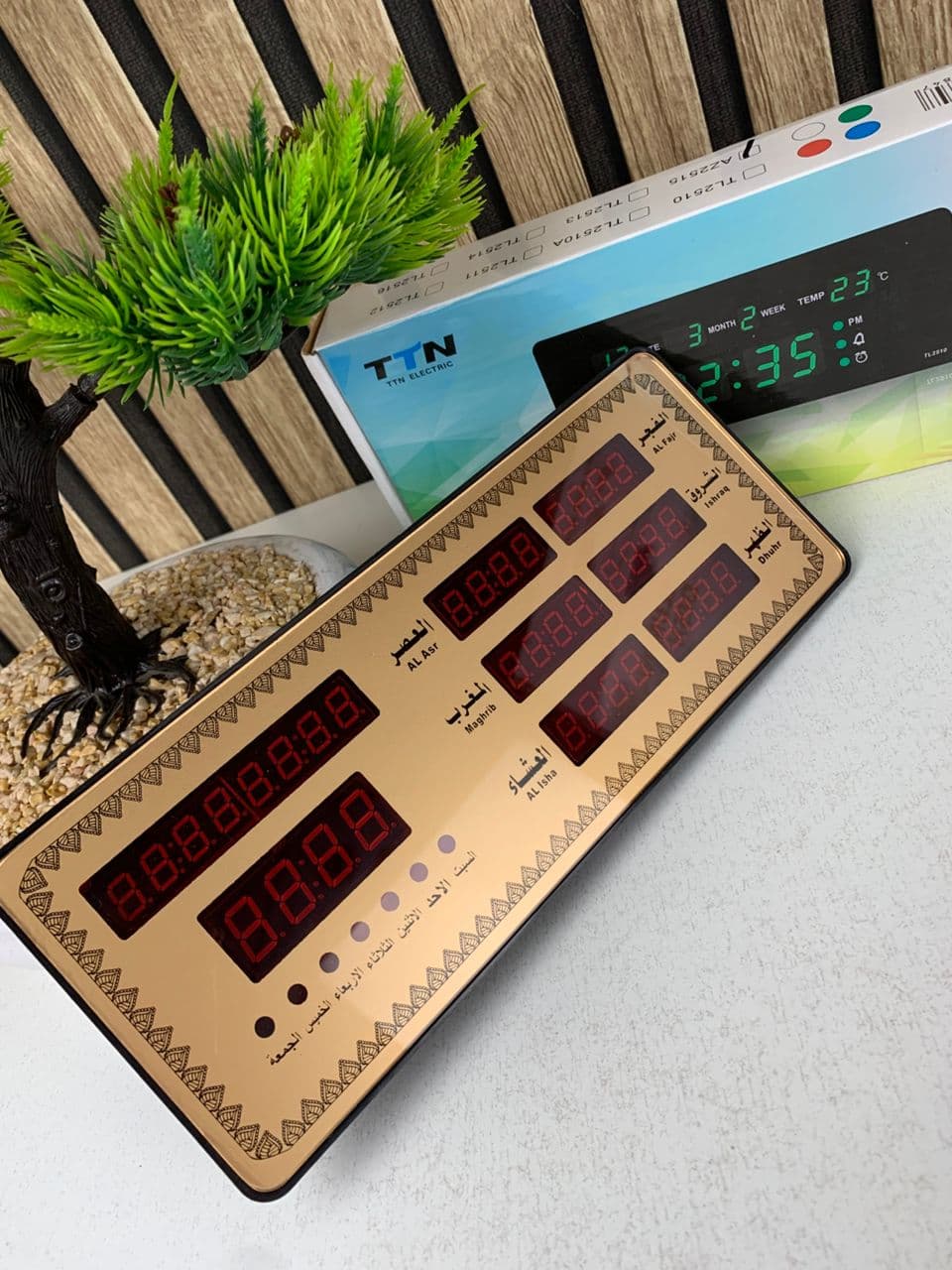Horloge Islamic Digitale LED avec Heures de Prière AZ2515 – ساعة رقمية إلكترونية لمواقيت الصلاة - Décoration - صورة حقيقية 5