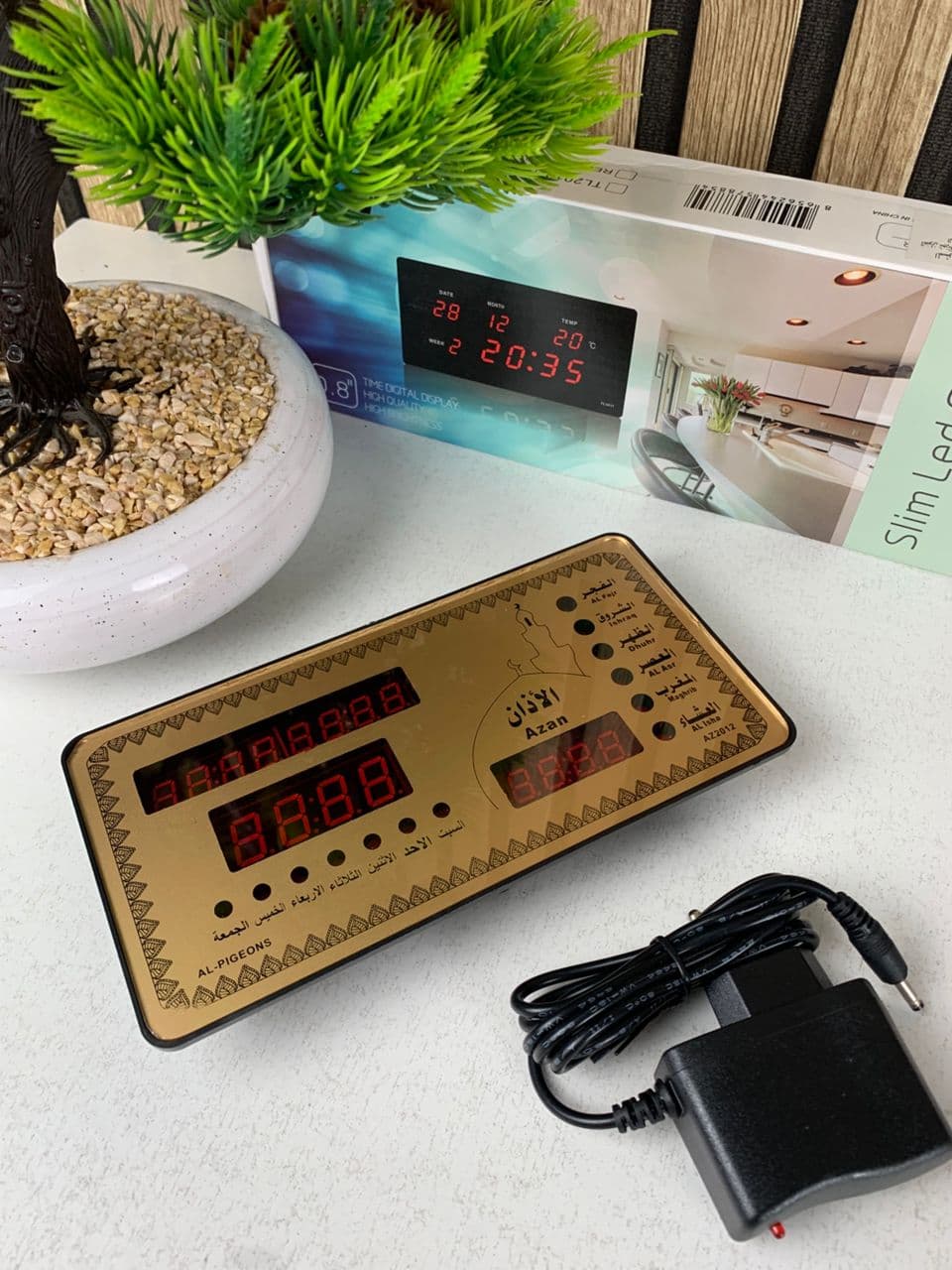 Horloge Islamic Digitale LED avec Heures de Prière AZ2012 – ساعة رقمية إلكترونية لمواقيت الصلاة - Décoration - صورة حقيقية 6