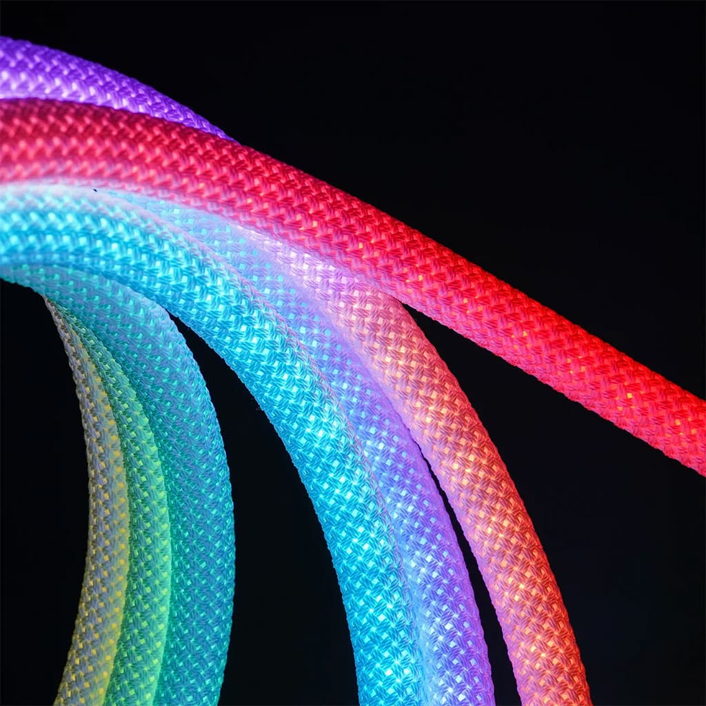Bande LED Néon RGB motif réticulaire rond à 360 degrés flexible – شريط إضاءة ملونة - Électronique - صورة 6