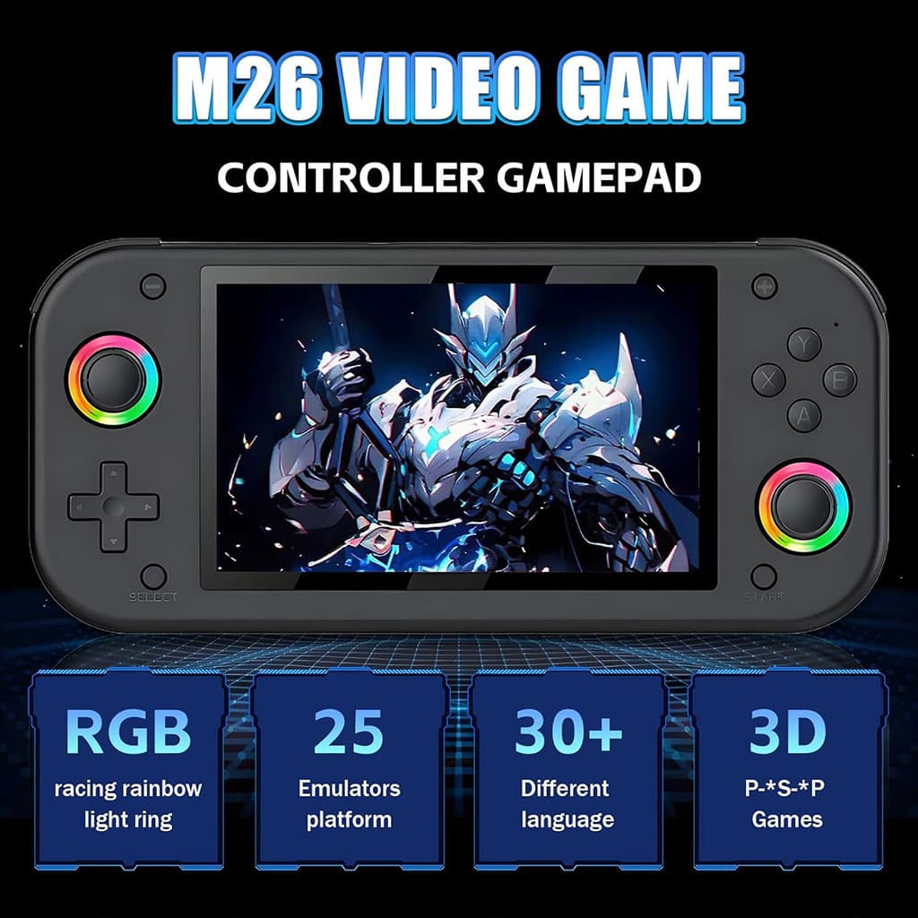 Console de jeu portable rétro M26 plus de 20 000 jeux 25 émulateurs 64GB – جهاز ألعاب محمول - Jouet & Gaming - صورة 3
