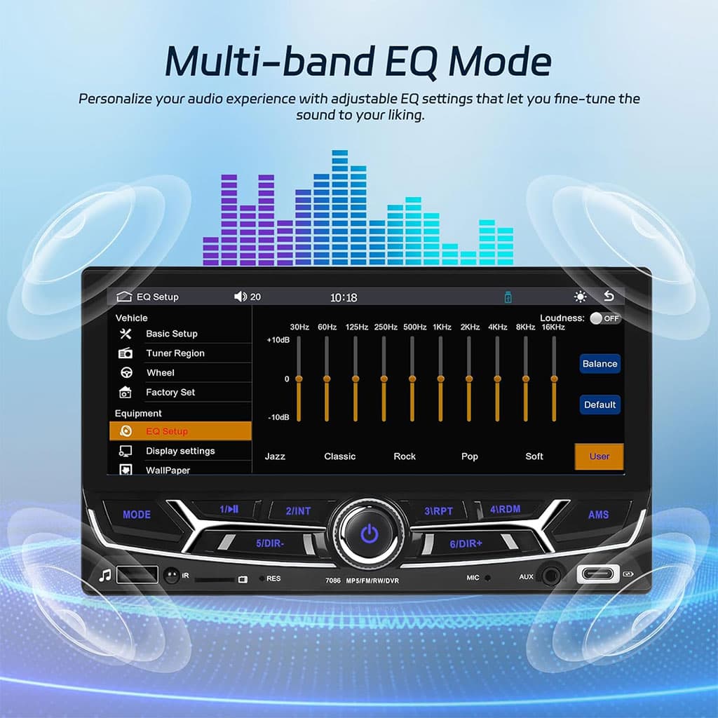 Autoradio 2 Din avec Carplay et Android Auto Ecran Tactile avec Mirror Link – جهاز راديو سيارة - Accessoires Auto/Moto - صورة 4