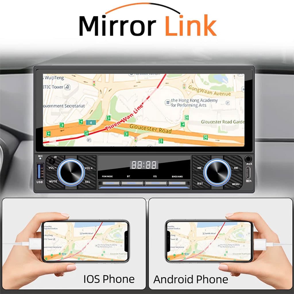 Autoradio 2-DIN avec écran tactile, USB-C, Bluetooth, Wi-Fi, CarPlay et Android Auto – جهاز راديو سيارة - Accessoires Auto/Moto - صورة 5