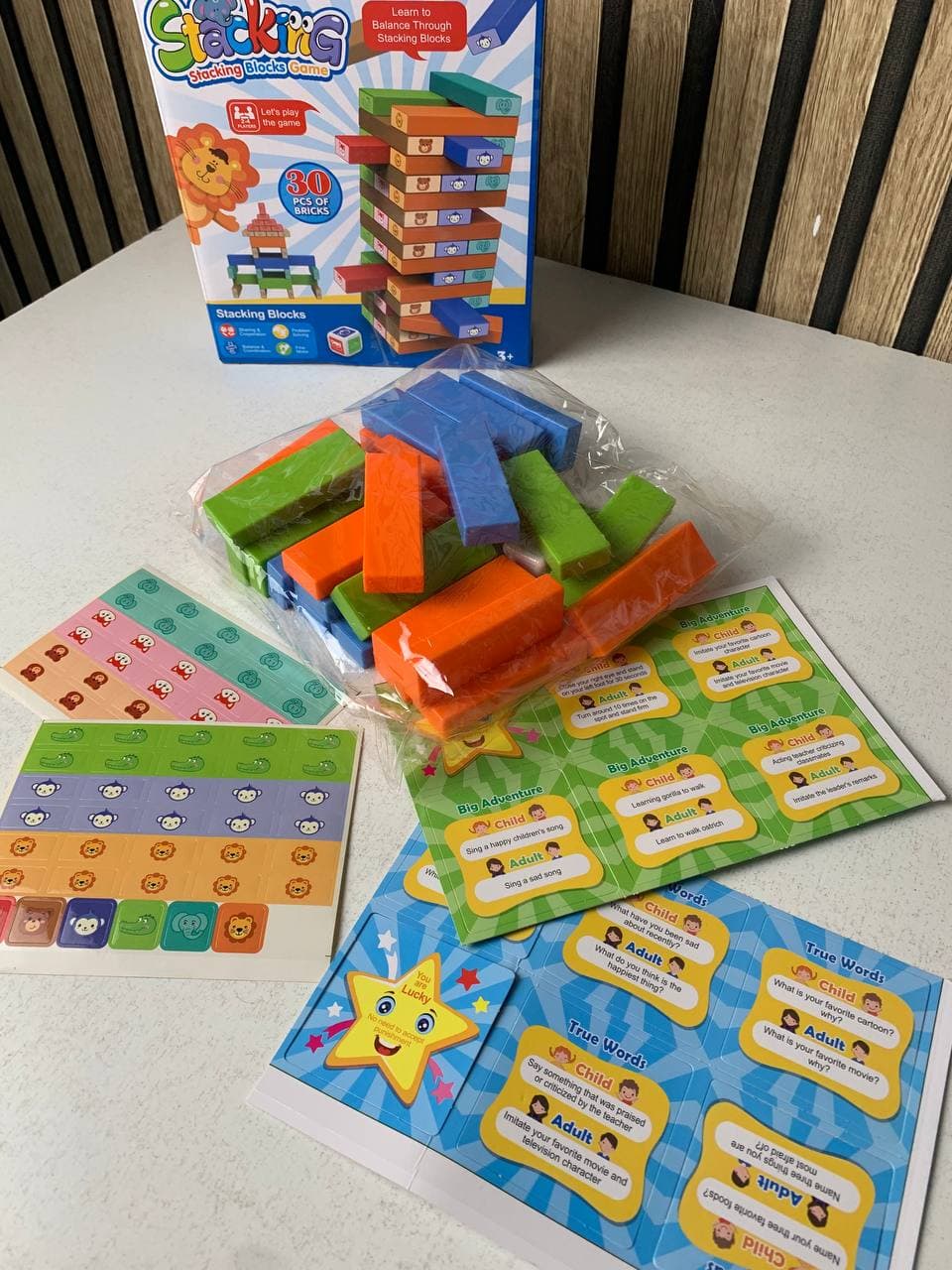 Jeu de blocs de construction colorés à faire tomber 30pcs - لعبة هدم الأبراج - Jouet & Gaming - صورة حقيقية 8
