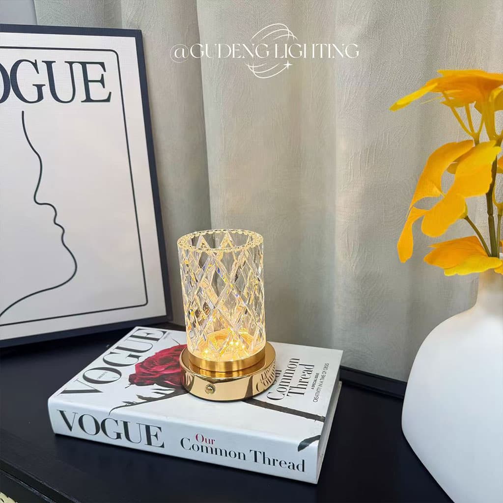 Vase Lumineux LED Tactile en Cristal Couleurs RGB Rechargeable - فازة كريستال مضيئة - Décoration - صورة 2
