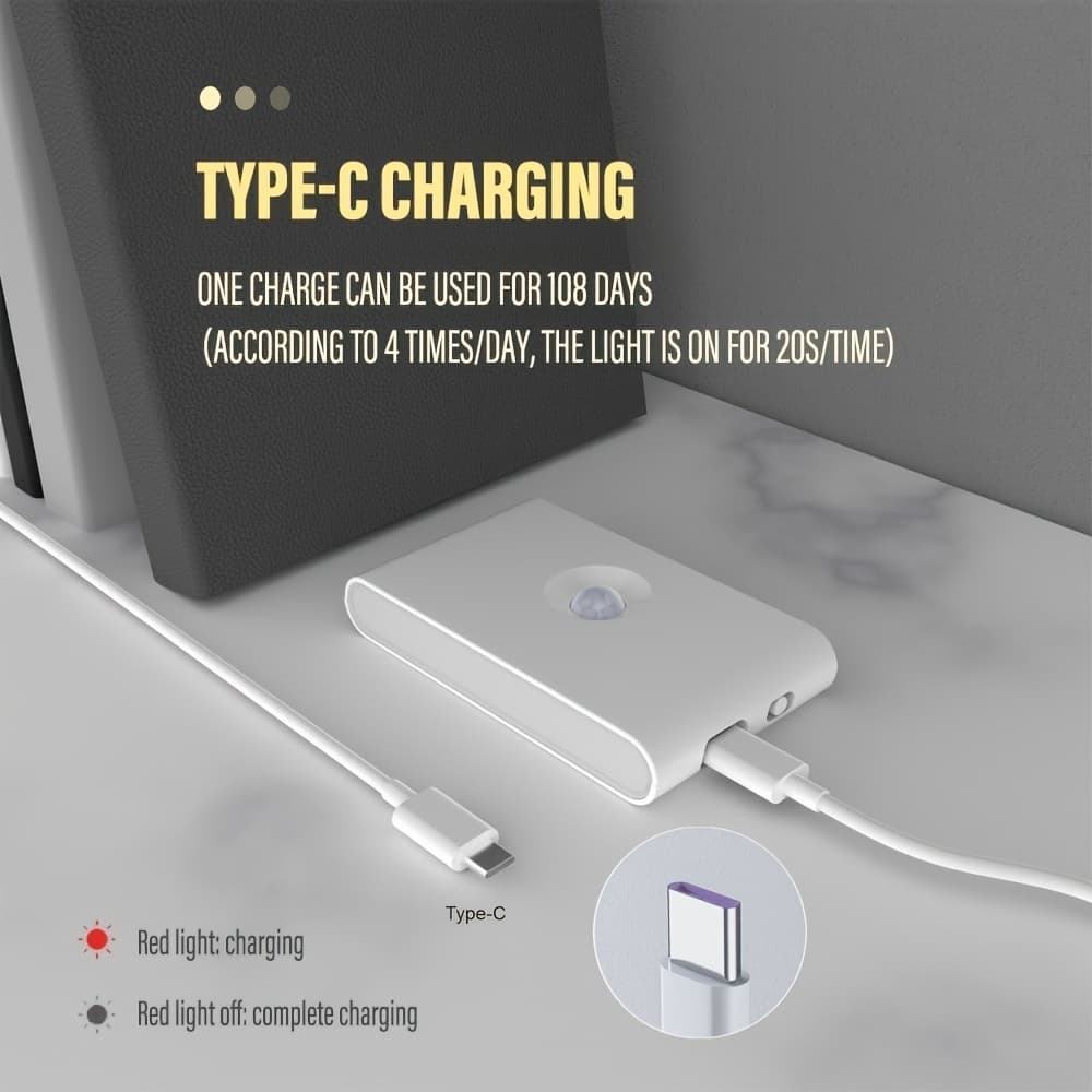 Smart Applique murale LED intelligente à détecteur de mouvement rechargeable 2Pcs - طقم مصباحين لإضاءة الممرات - Maison - صورة 6